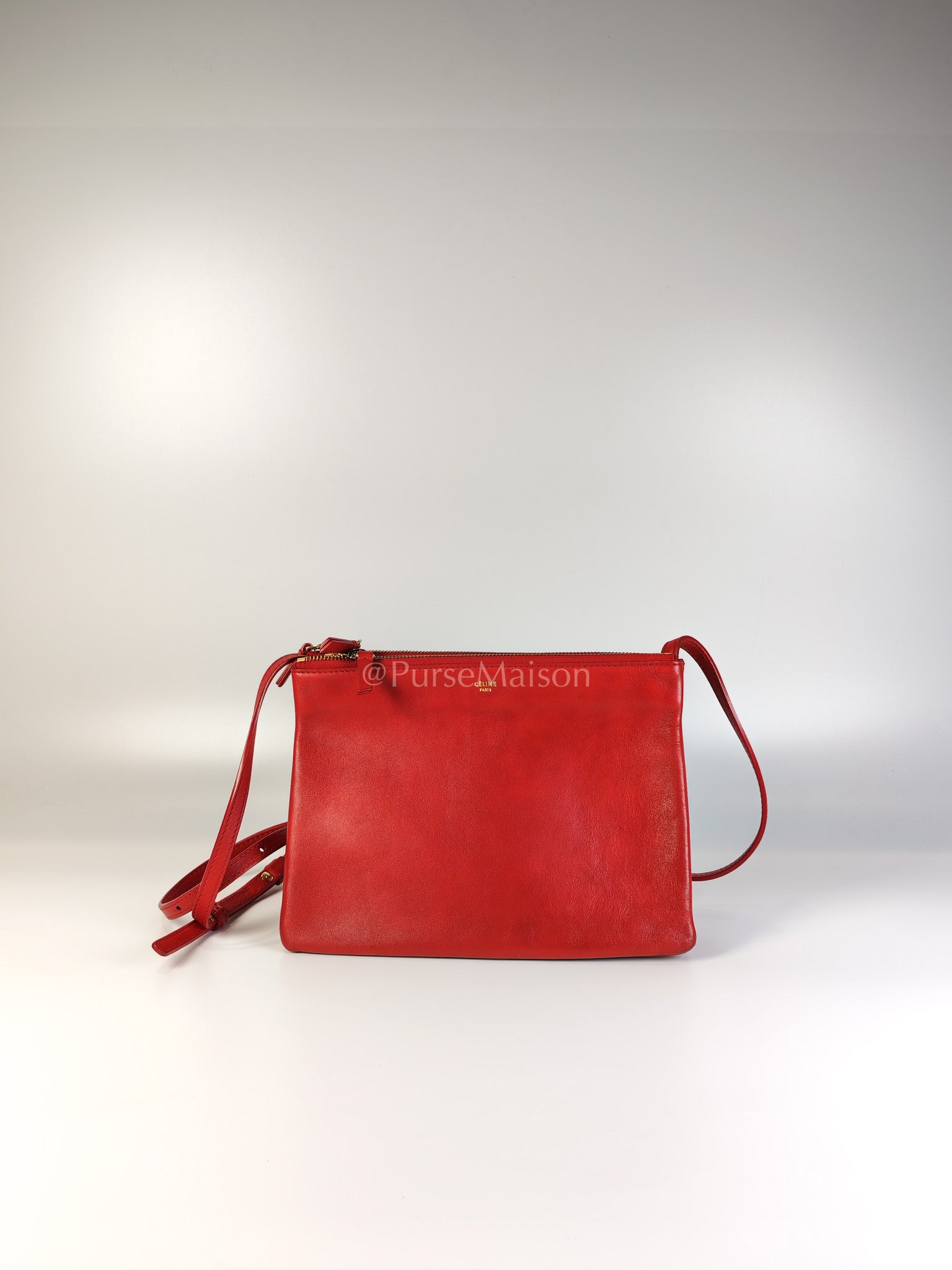 Trio Bag in Red Calfskin Leather Crossbody Bag | Purse Maison Luxury Bags Shop