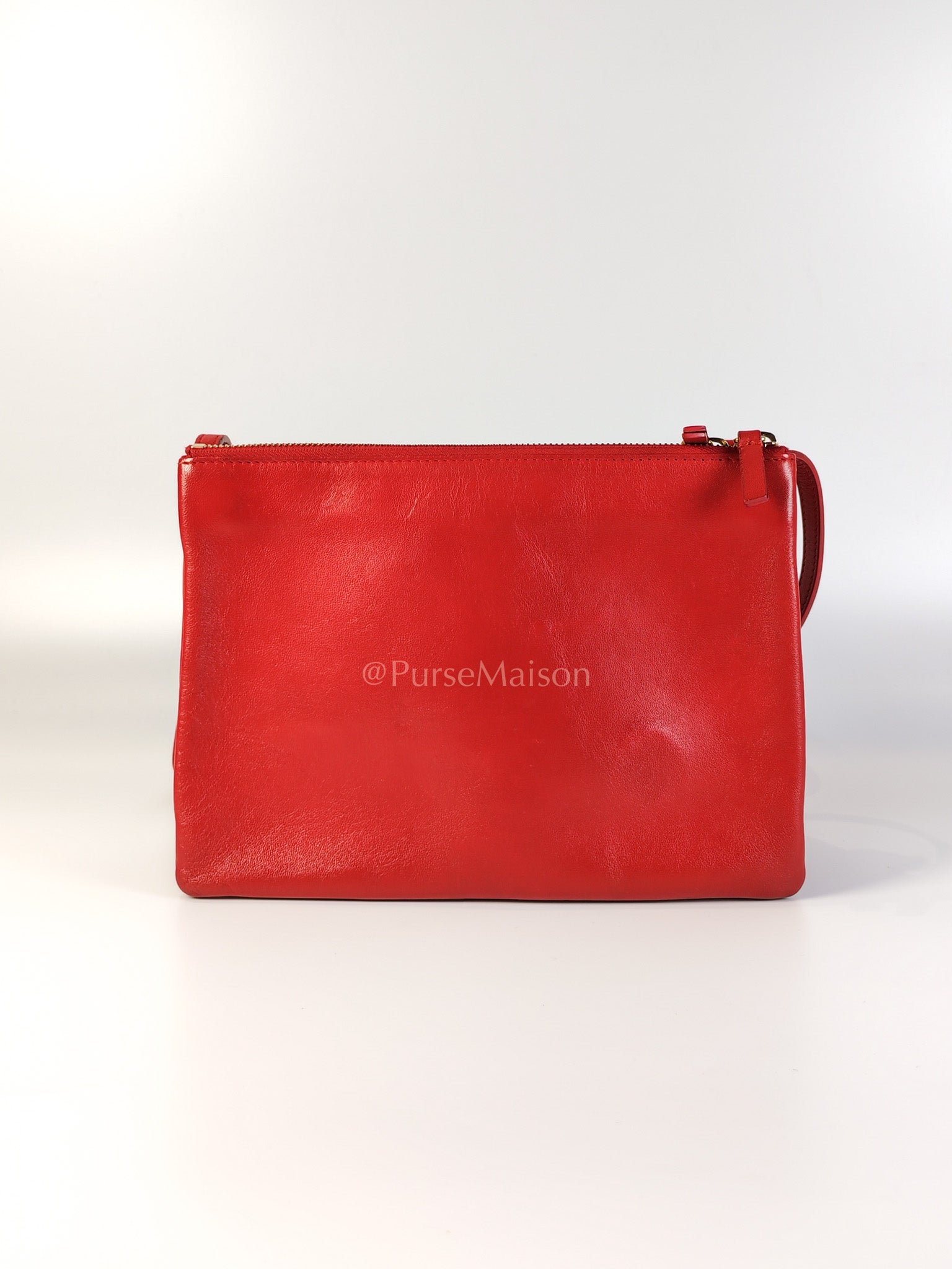 Trio Bag in Red Calfskin Leather Crossbody Bag | Purse Maison Luxury Bags Shop