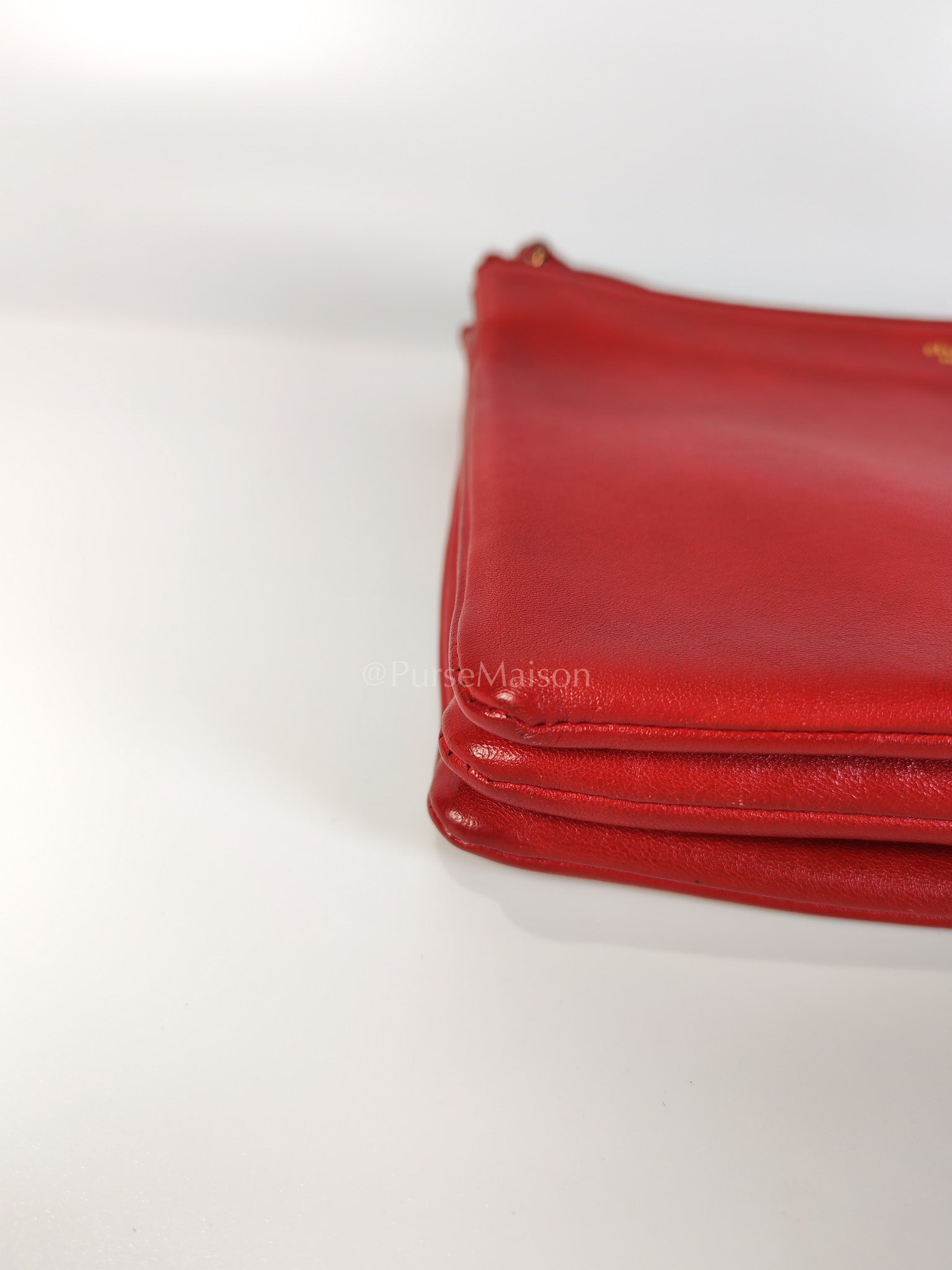 Trio Bag in Red Calfskin Leather Crossbody Bag | Purse Maison Luxury Bags Shop