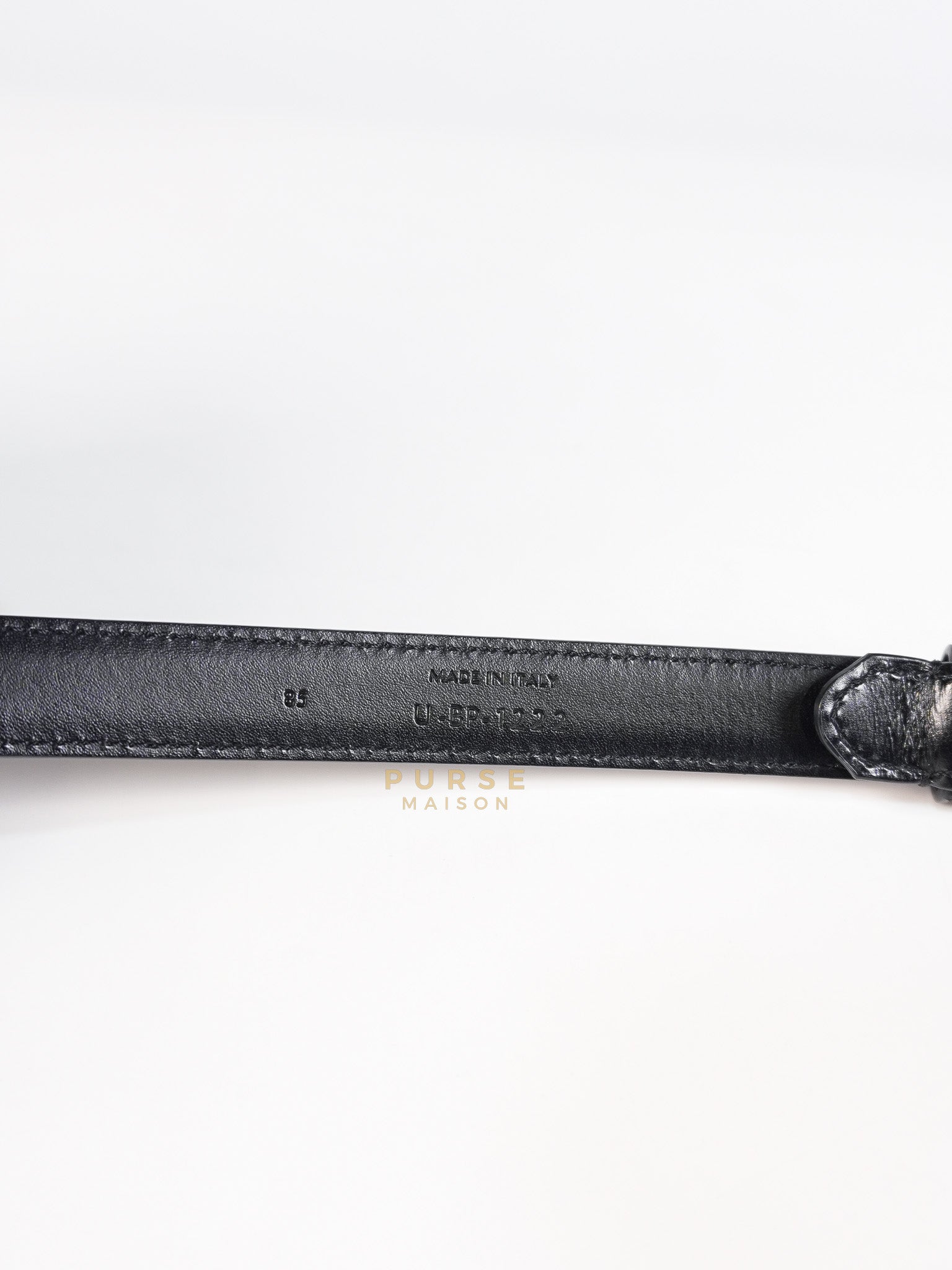 Triomphe Belt in Black & Gold Hardware Size 85 | Purse Maison Luxury Bags Shop