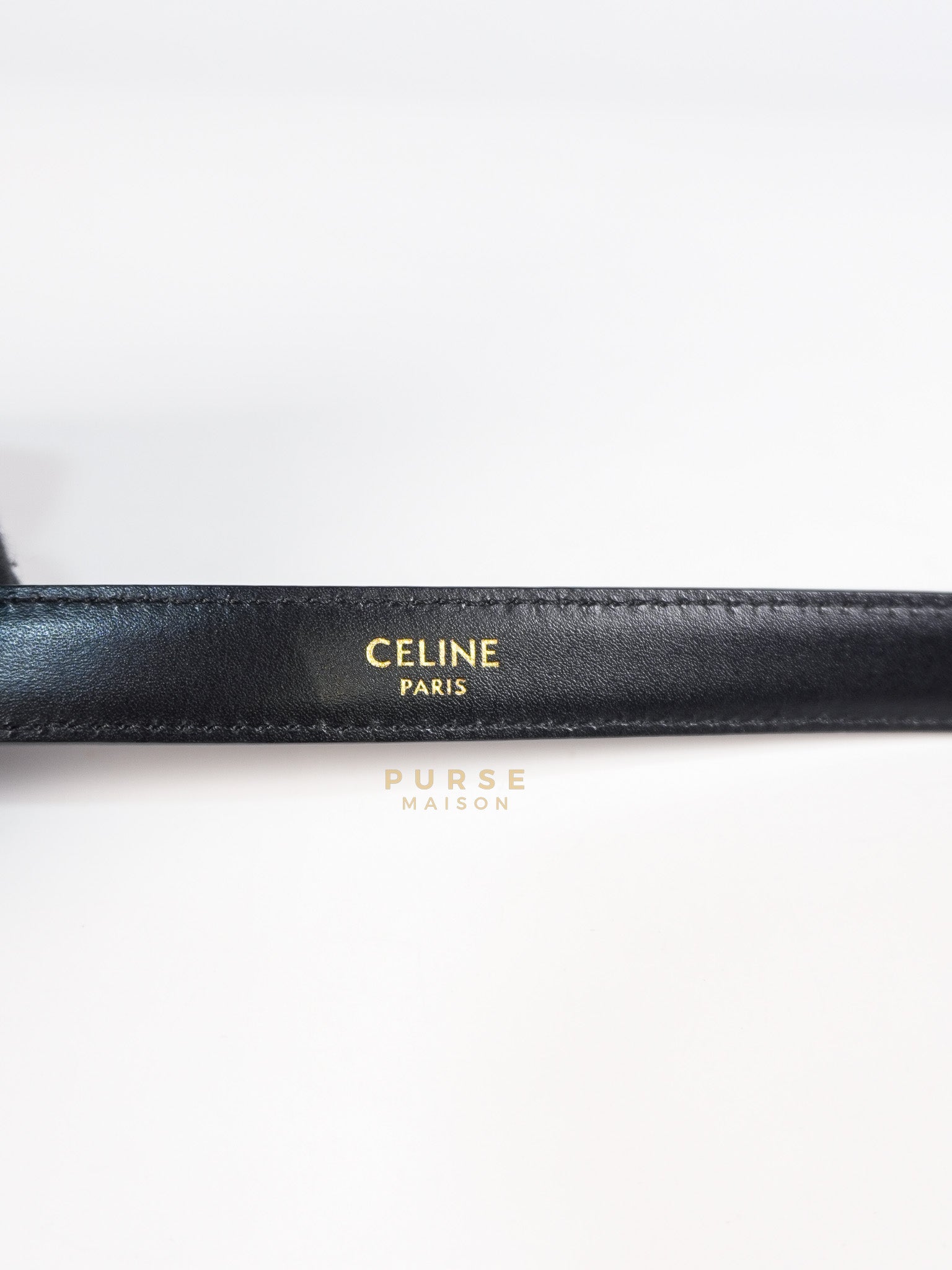 Triomphe Belt in Black & Gold Hardware Size 85 | Purse Maison Luxury Bags Shop