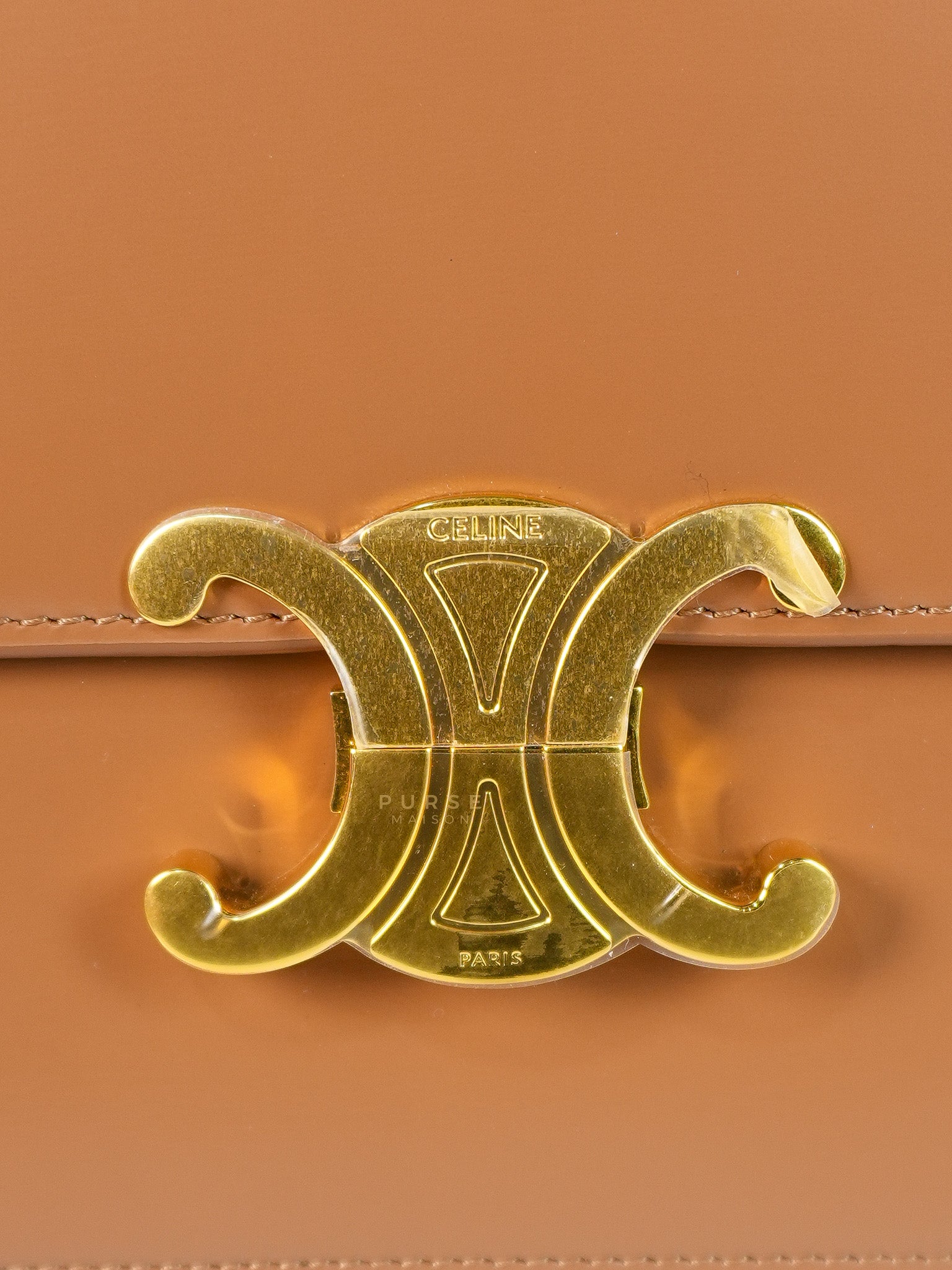 Triomphe Classique Bag Medium in Bronze Calfskin Leather | Purse Maison Luxury Bags Shop