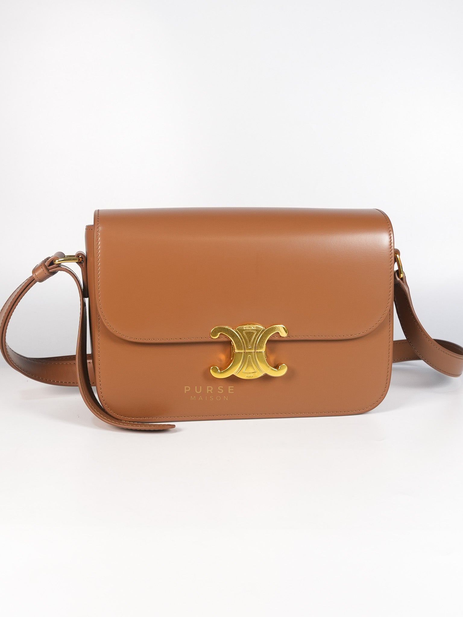 Triomphe Classique Bag Medium in Bronze Calfskin Leather | Purse Maison Luxury Bags Shop
