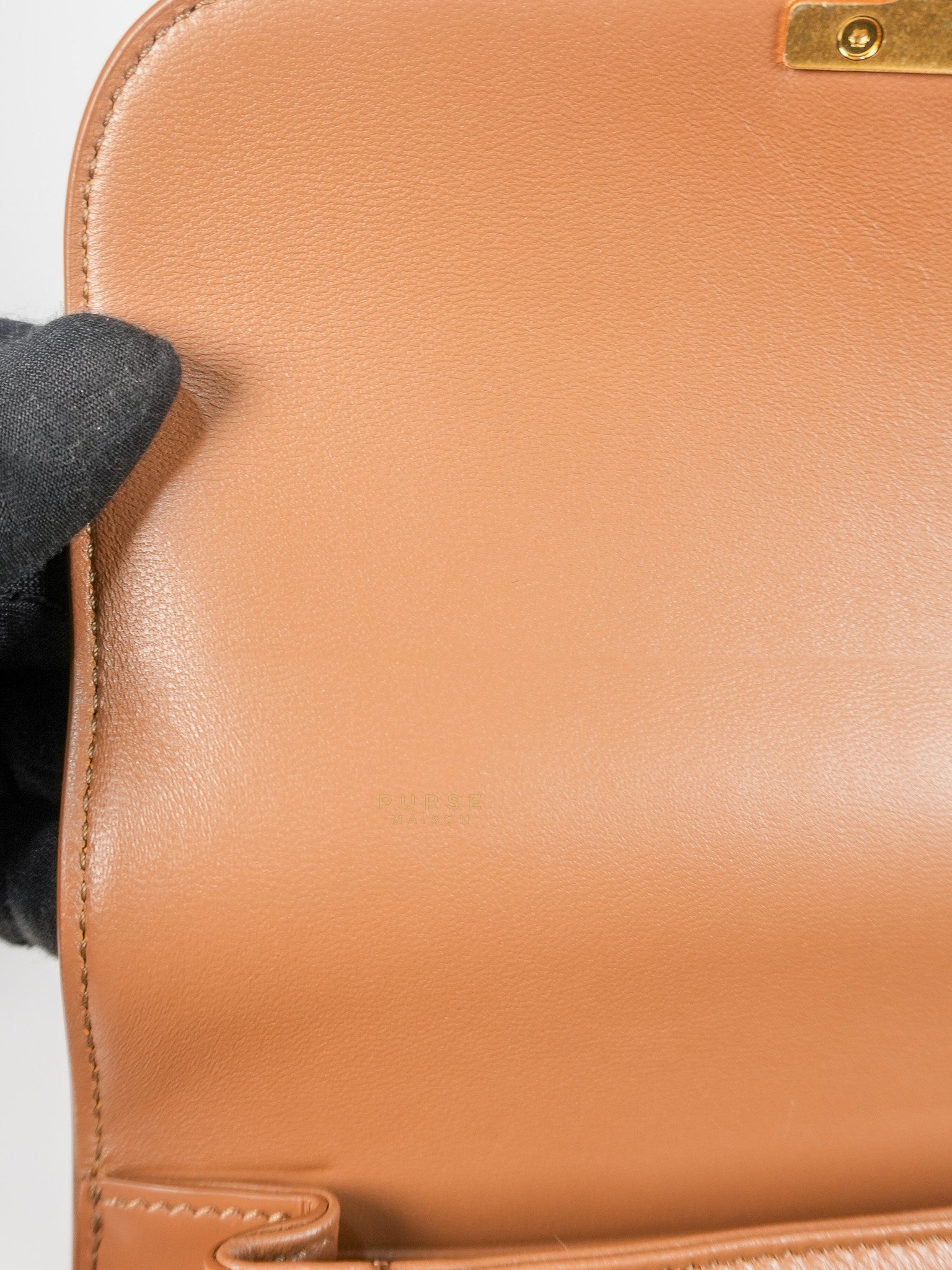 Triomphe Classique Bag Medium in Bronze Calfskin Leather | Purse Maison Luxury Bags Shop