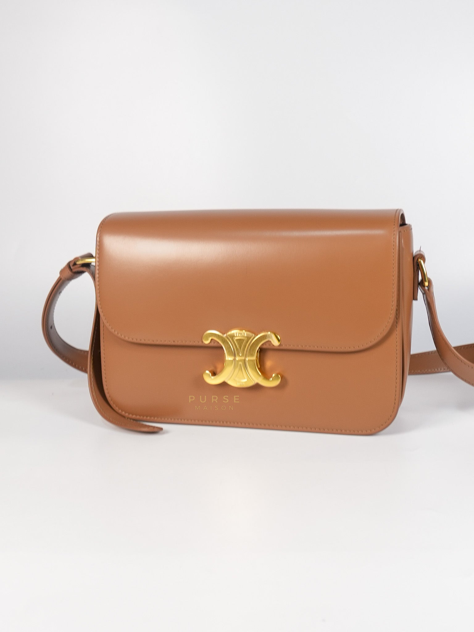 Triomphe Classique Bag Medium in Bronze Calfskin Leather | Purse Maison Luxury Bags Shop