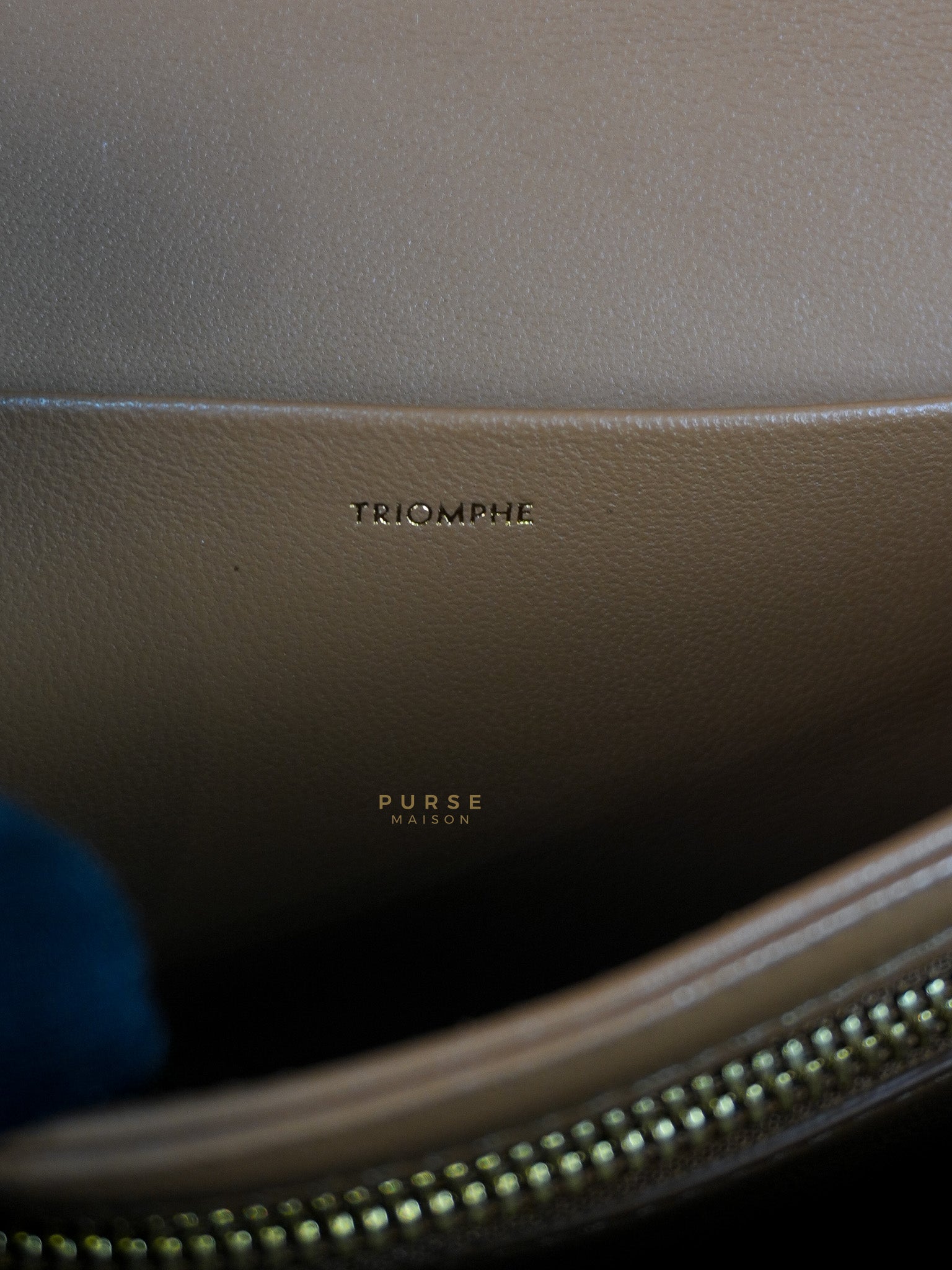 Triomphe Classique Bag Medium in Bronze Calfskin Leather | Purse Maison Luxury Bags Shop