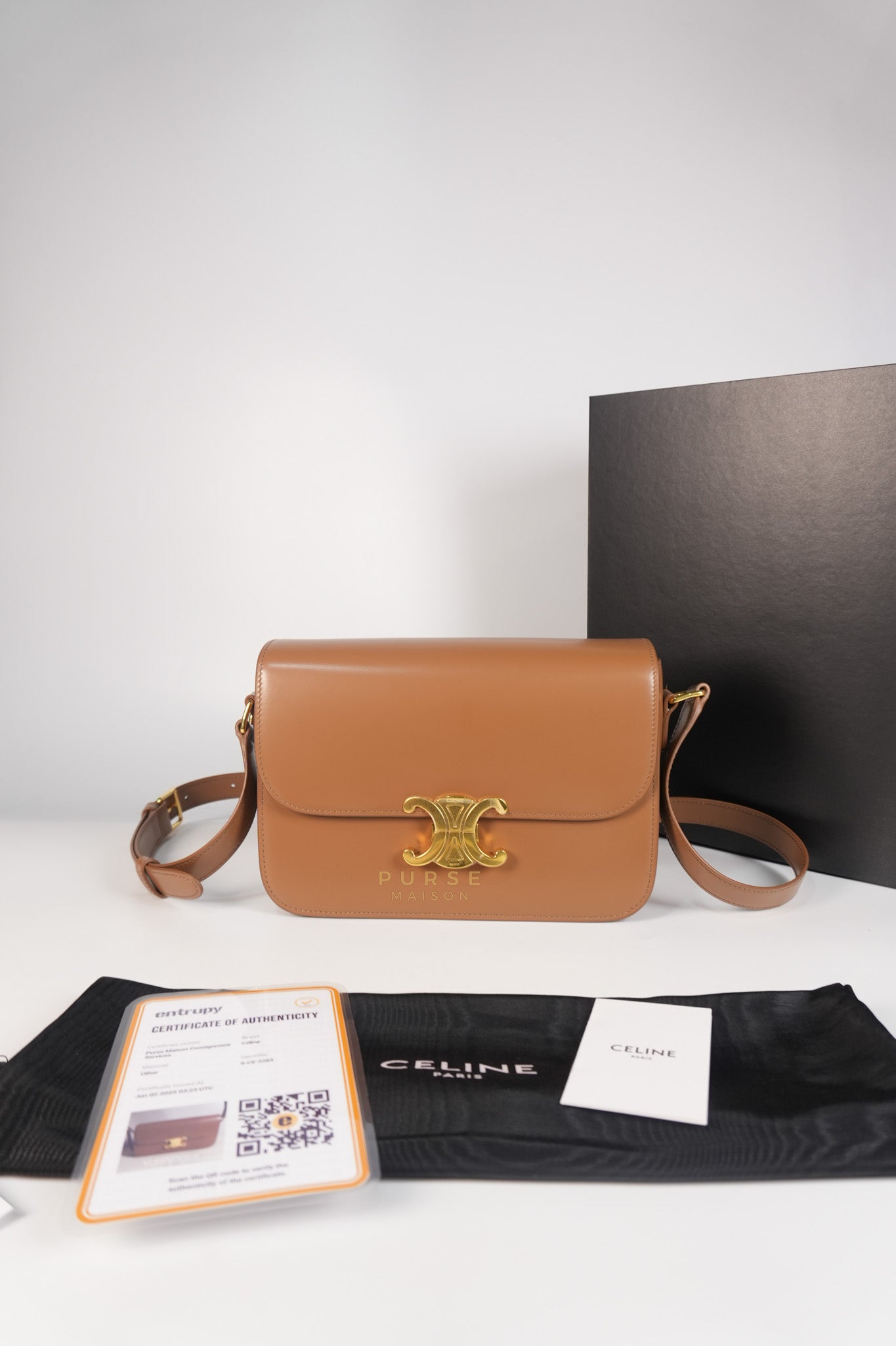 Triomphe Classique Bag Medium in Bronze Calfskin Leather | Purse Maison Luxury Bags Shop
