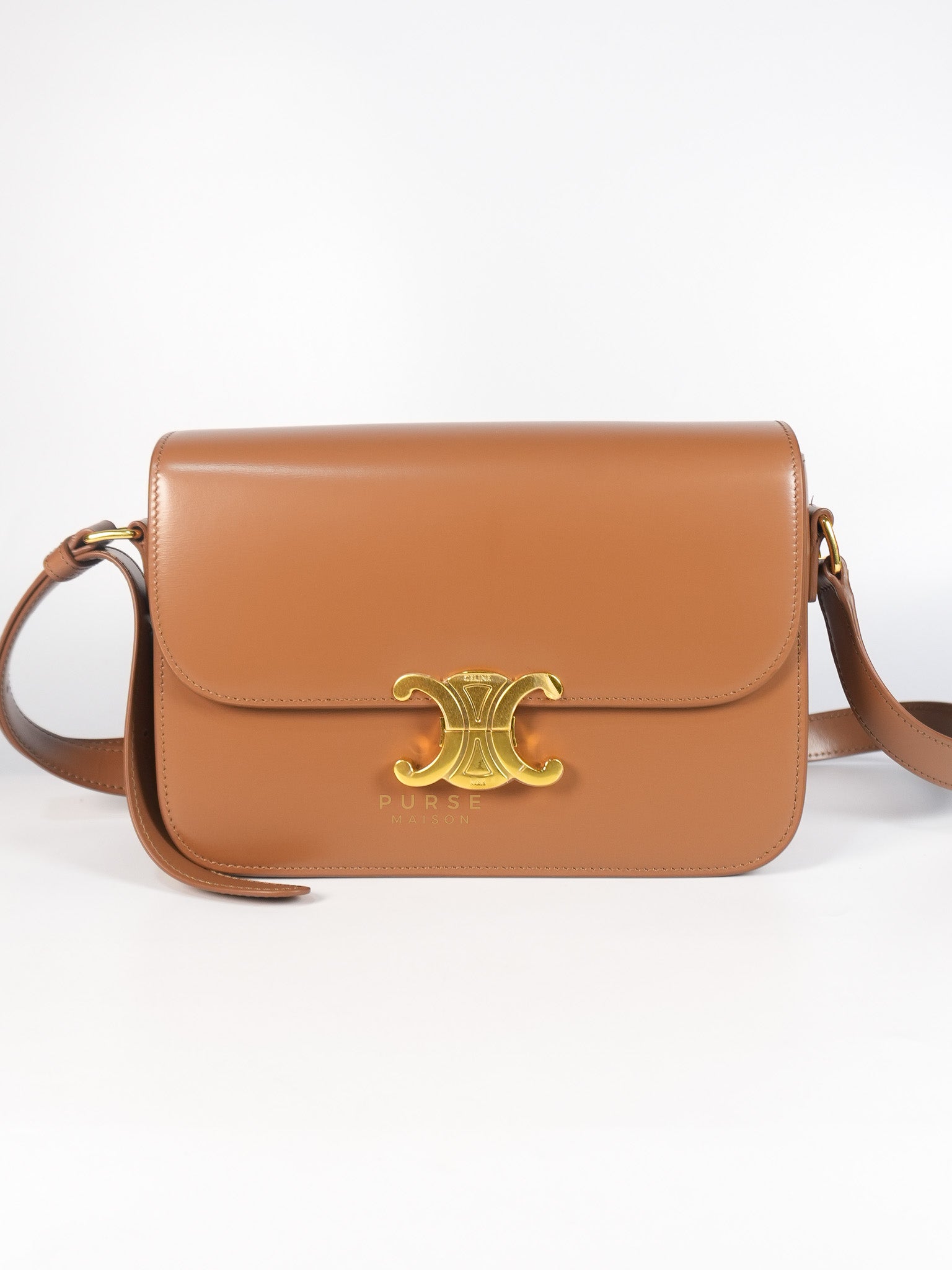 Triomphe Classique Bag Medium in Bronze Calfskin Leather | Purse Maison Luxury Bags Shop