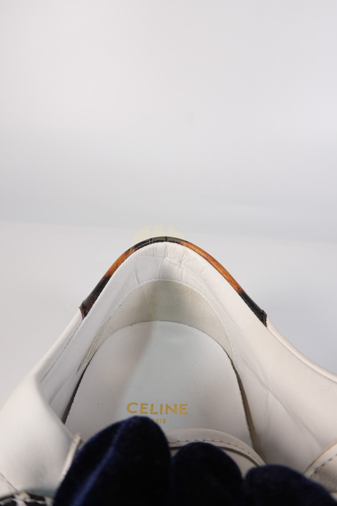 Triomphe Sneakers Touch Strap in White Leather Size 40 (25cm) | Purse Maison Luxury Bags Shop