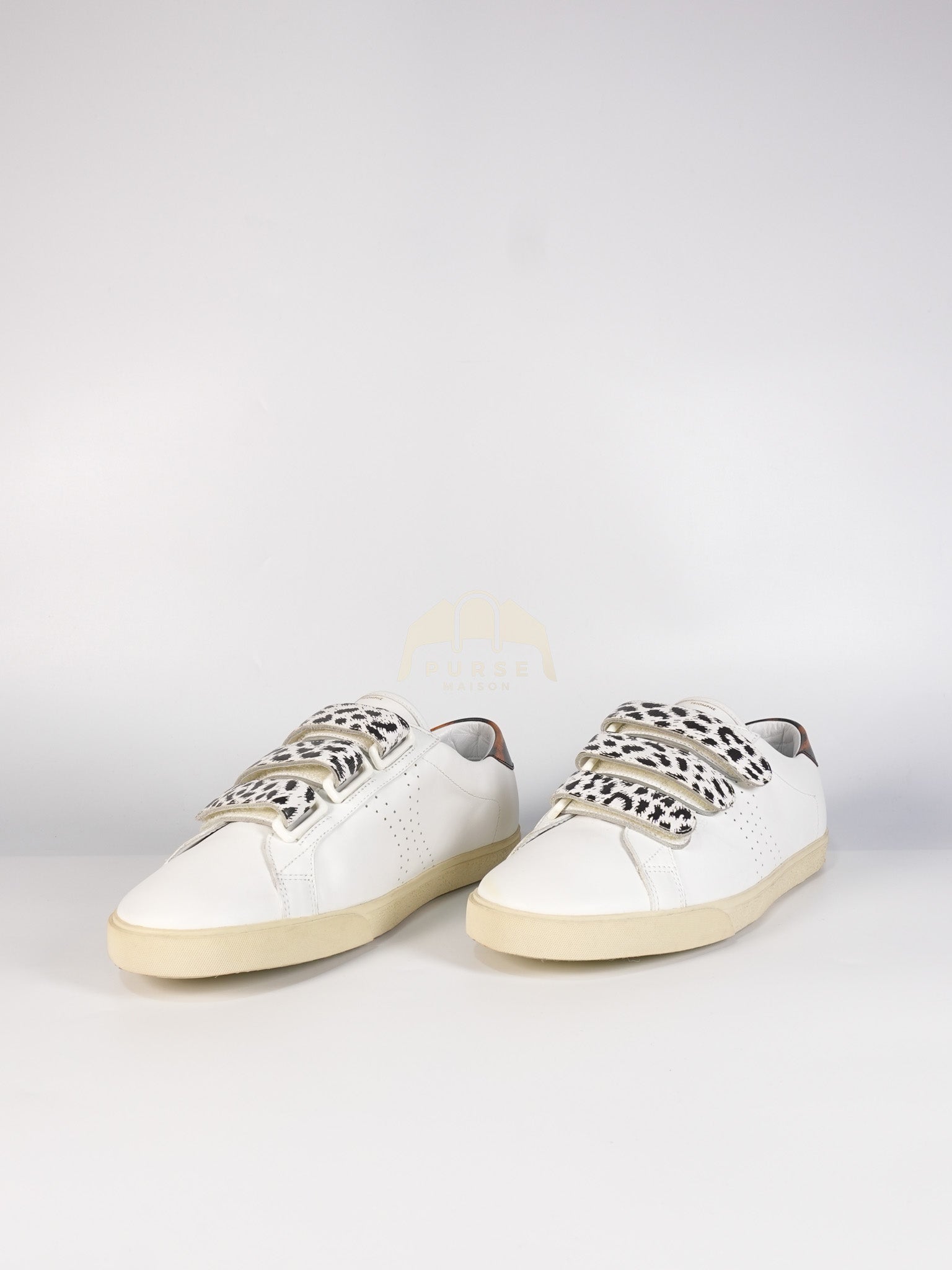 Triomphe Sneakers Touch Strap in White Leather Size 40 (25cm) | Purse Maison Luxury Bags Shop
