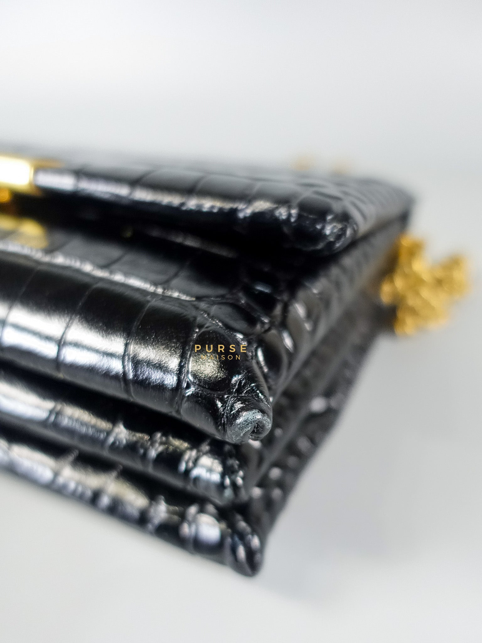 Black Leather Triplet Chain Shoulder Bag | Purse Maison Luxury Bags Shop