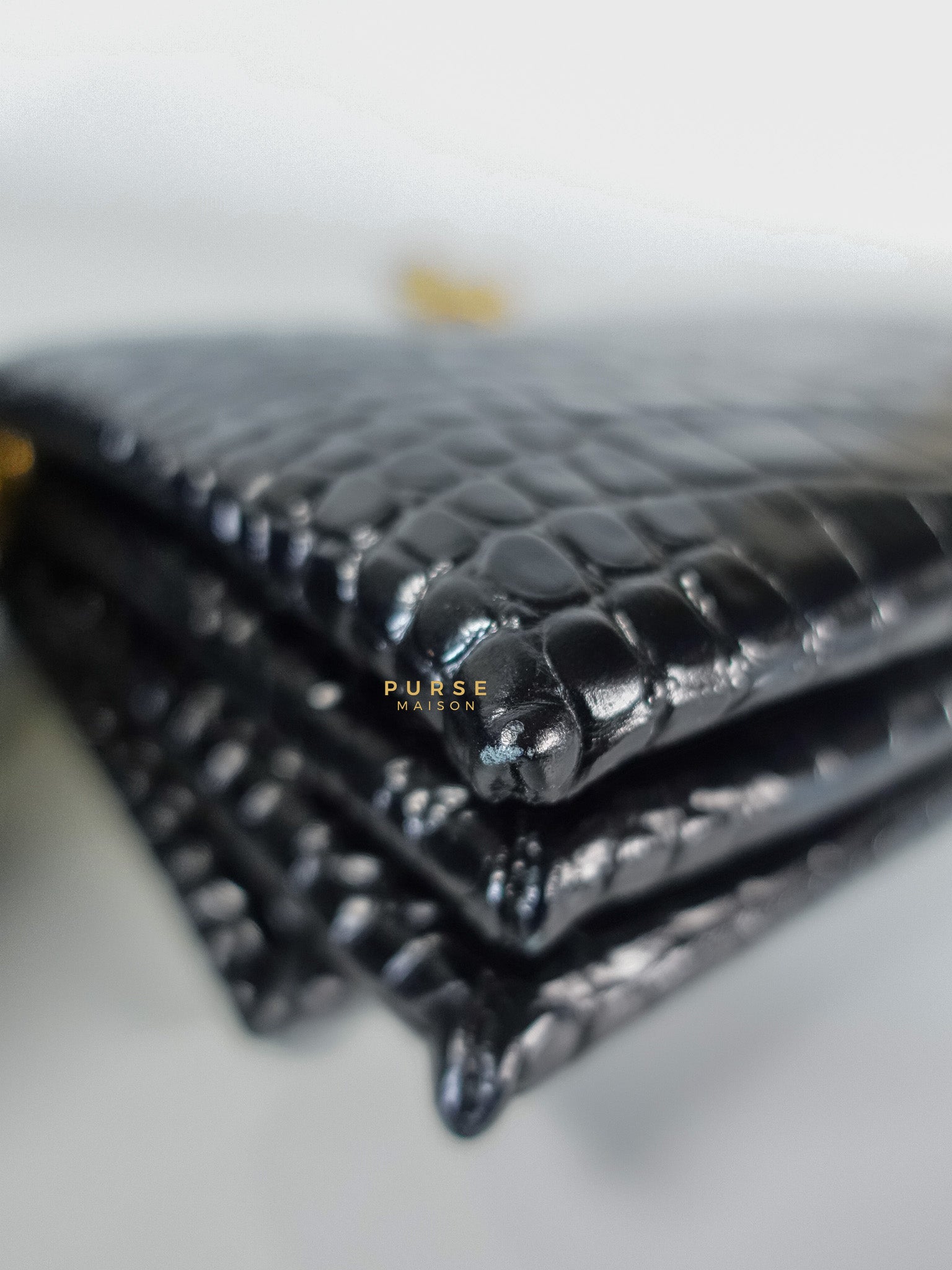 Black Leather Triplet Chain Shoulder Bag | Purse Maison Luxury Bags Shop