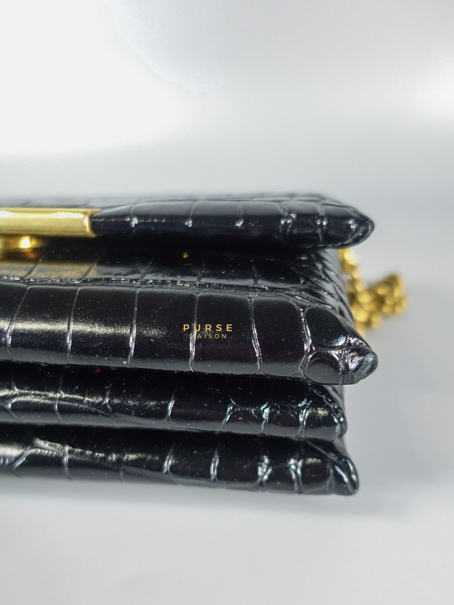 Black Leather Triplet Chain Shoulder Bag | Purse Maison Luxury Bags Shop
