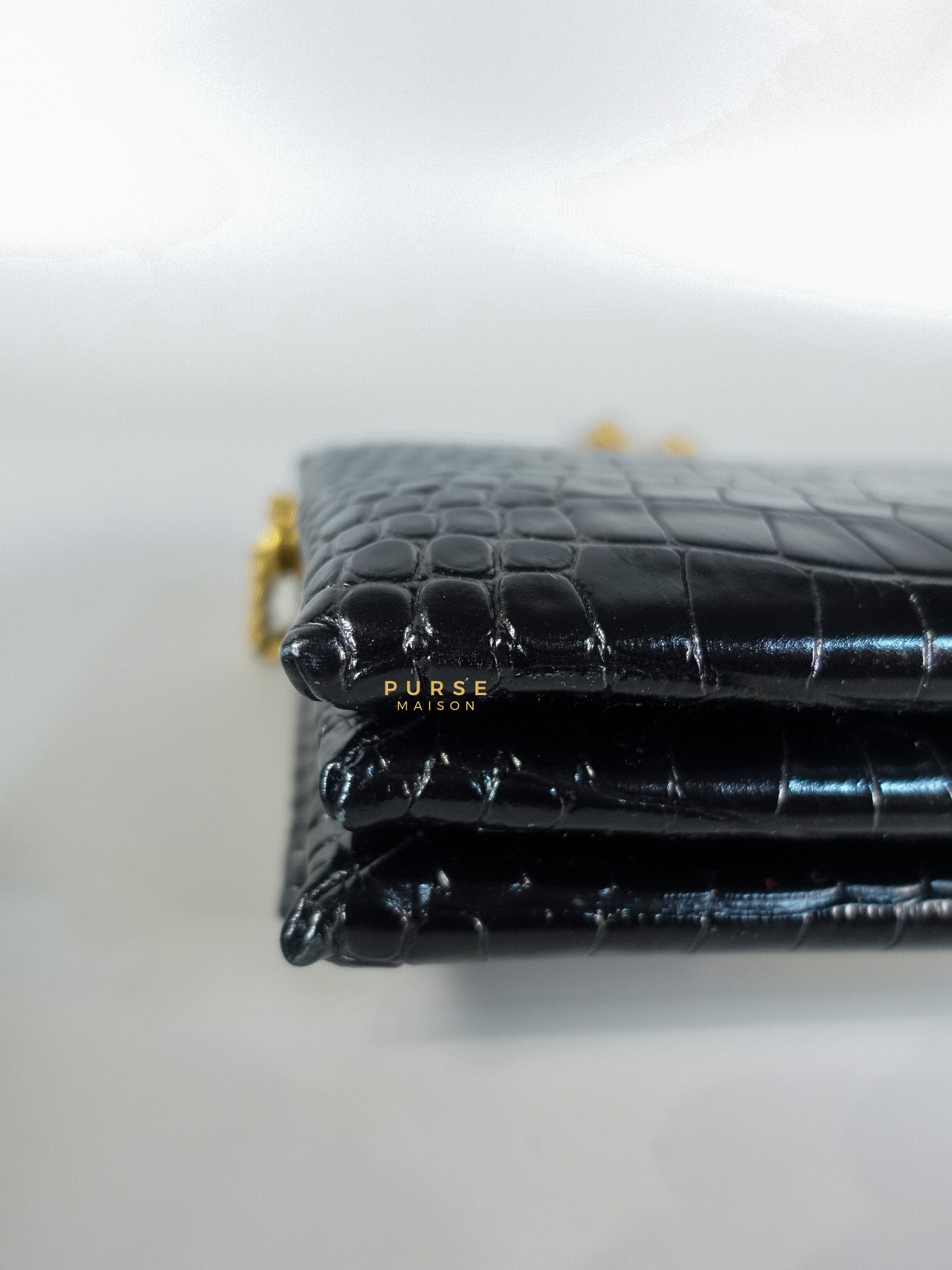Black Leather Triplet Chain Shoulder Bag | Purse Maison Luxury Bags Shop