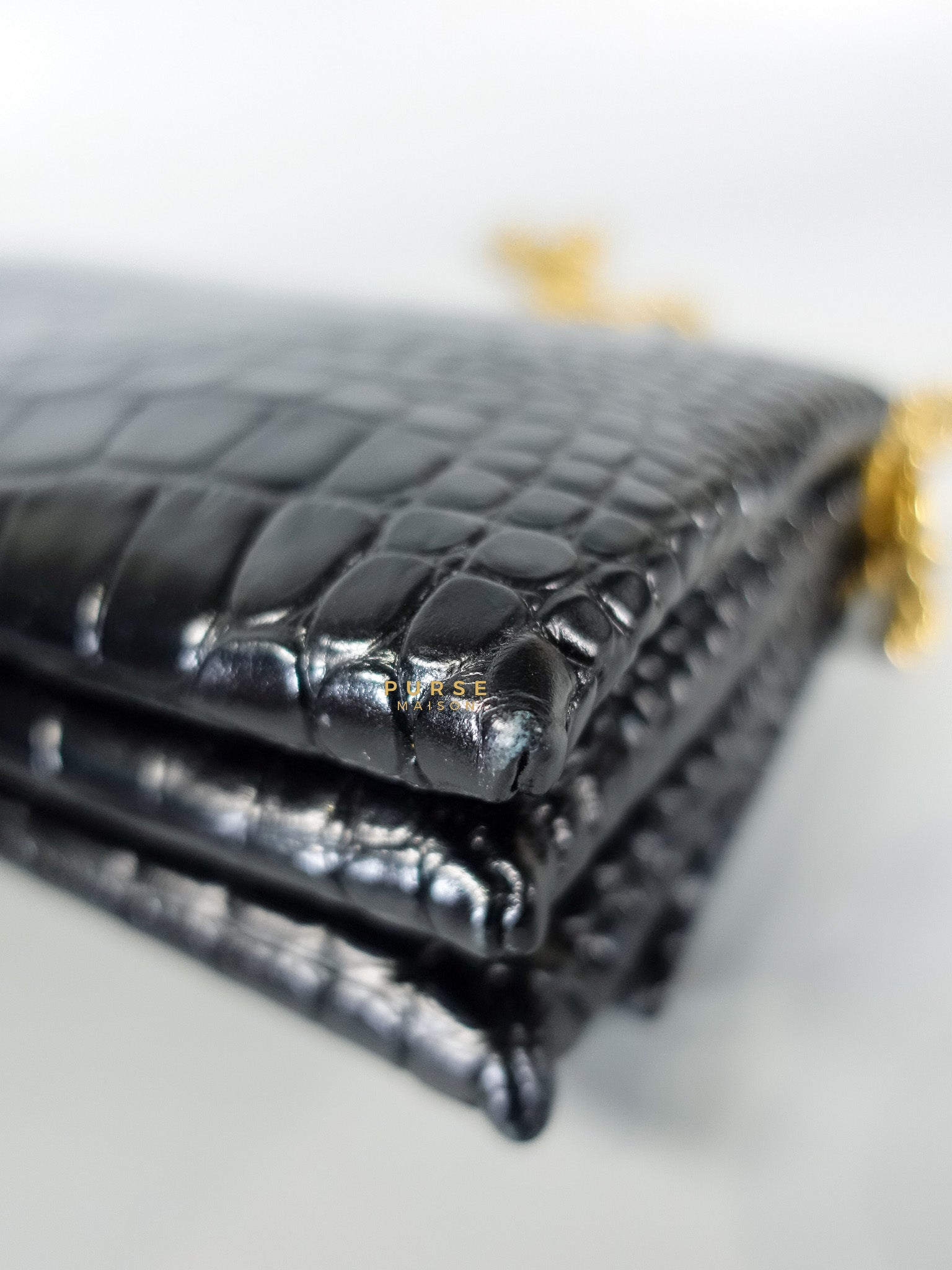 Black Leather Triplet Chain Shoulder Bag | Purse Maison Luxury Bags Shop