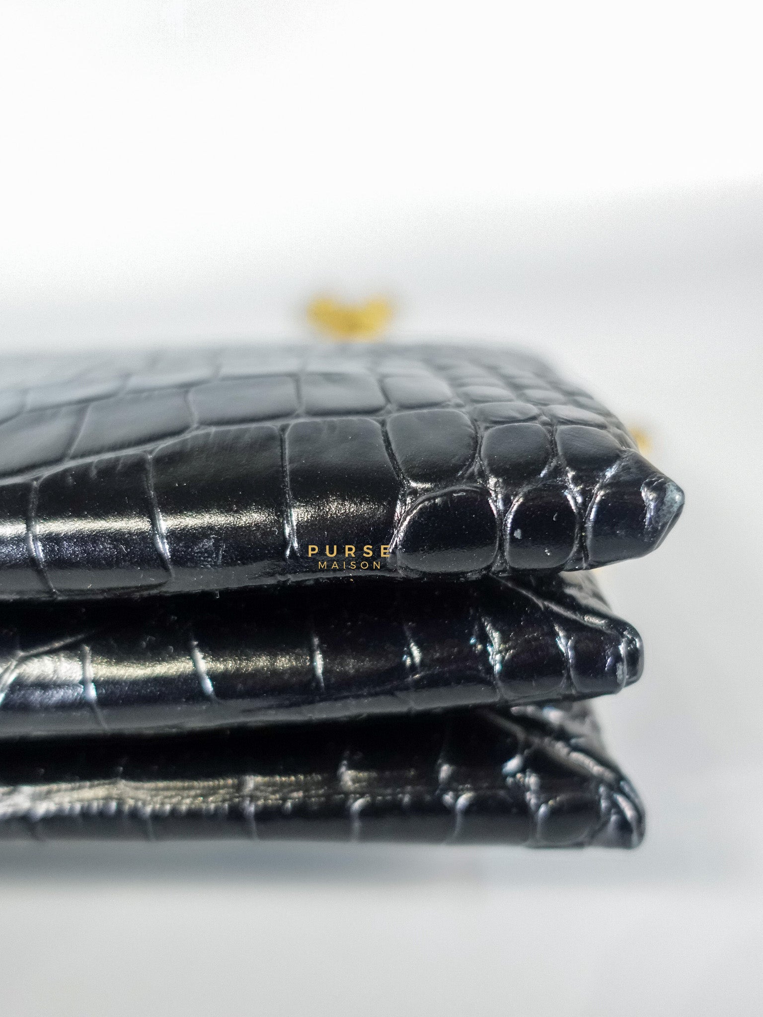 Black Leather Triplet Chain Shoulder Bag | Purse Maison Luxury Bags Shop