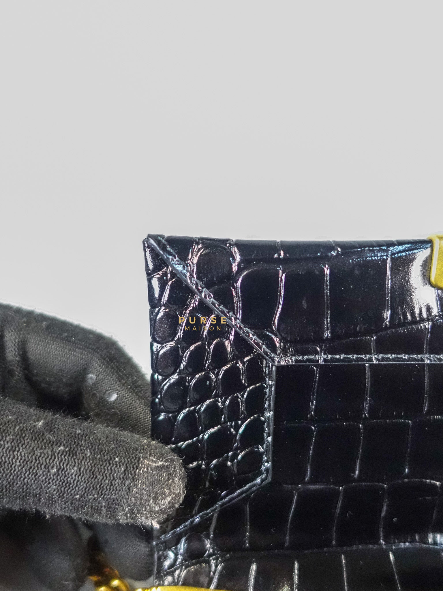Black Leather Triplet Chain Shoulder Bag | Purse Maison Luxury Bags Shop