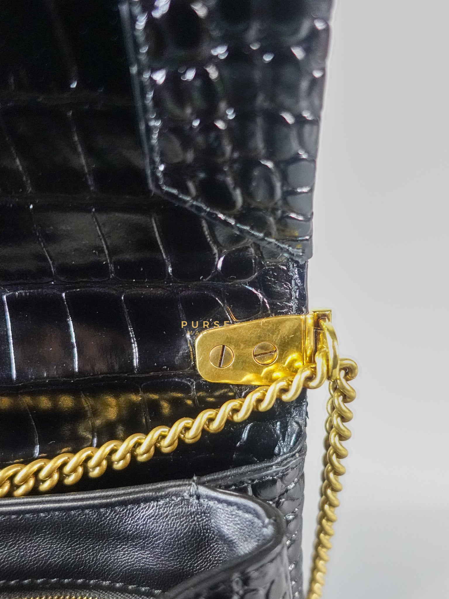 Black Leather Triplet Chain Shoulder Bag | Purse Maison Luxury Bags Shop