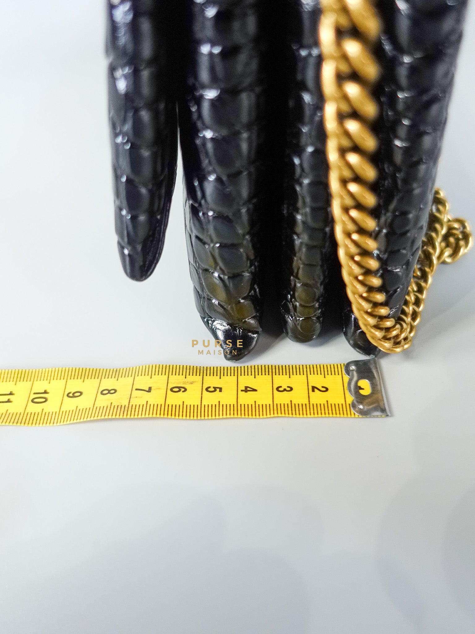 Black Leather Triplet Chain Shoulder Bag | Purse Maison Luxury Bags Shop