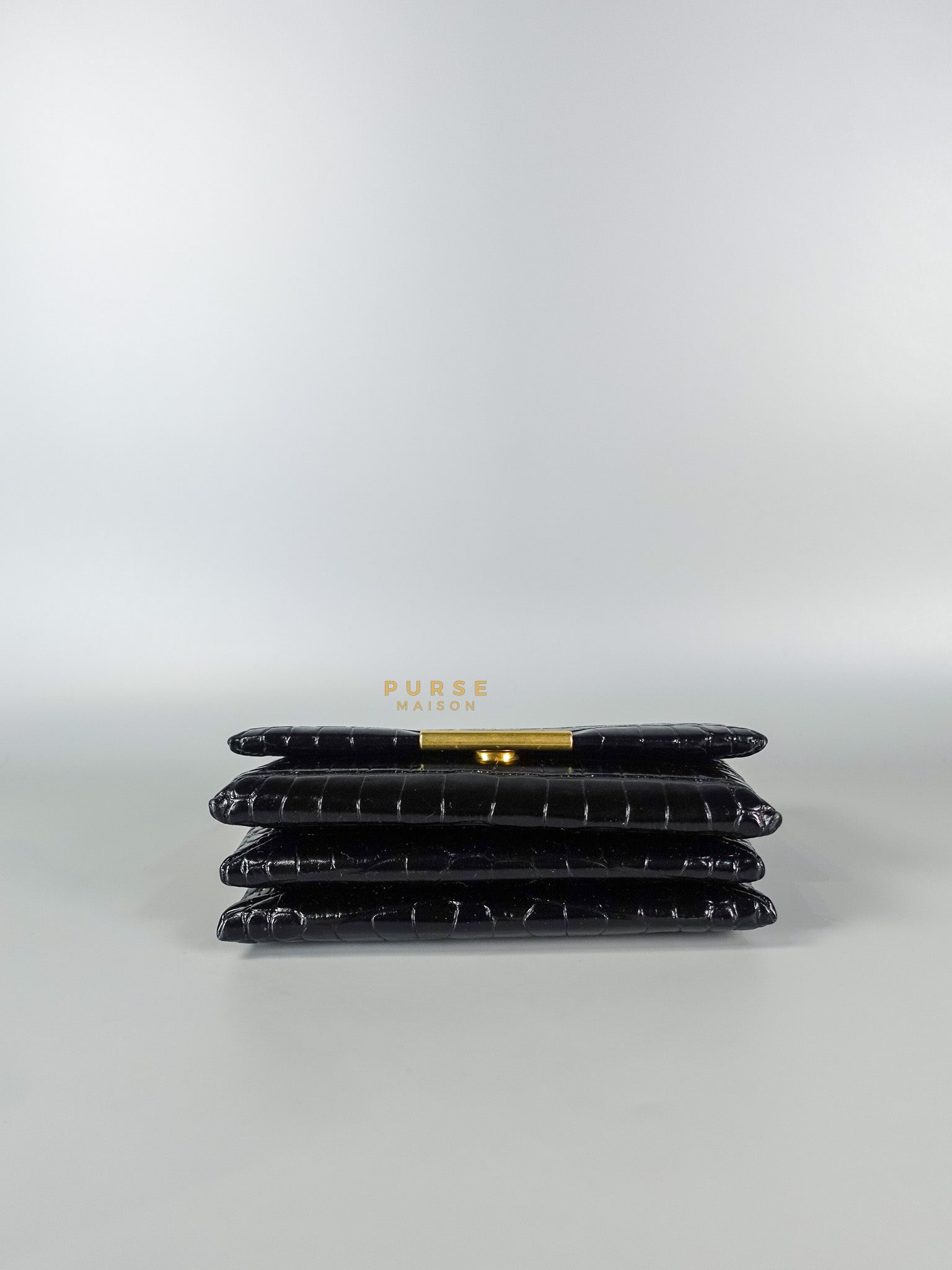 Black Leather Triplet Chain Shoulder Bag | Purse Maison Luxury Bags Shop