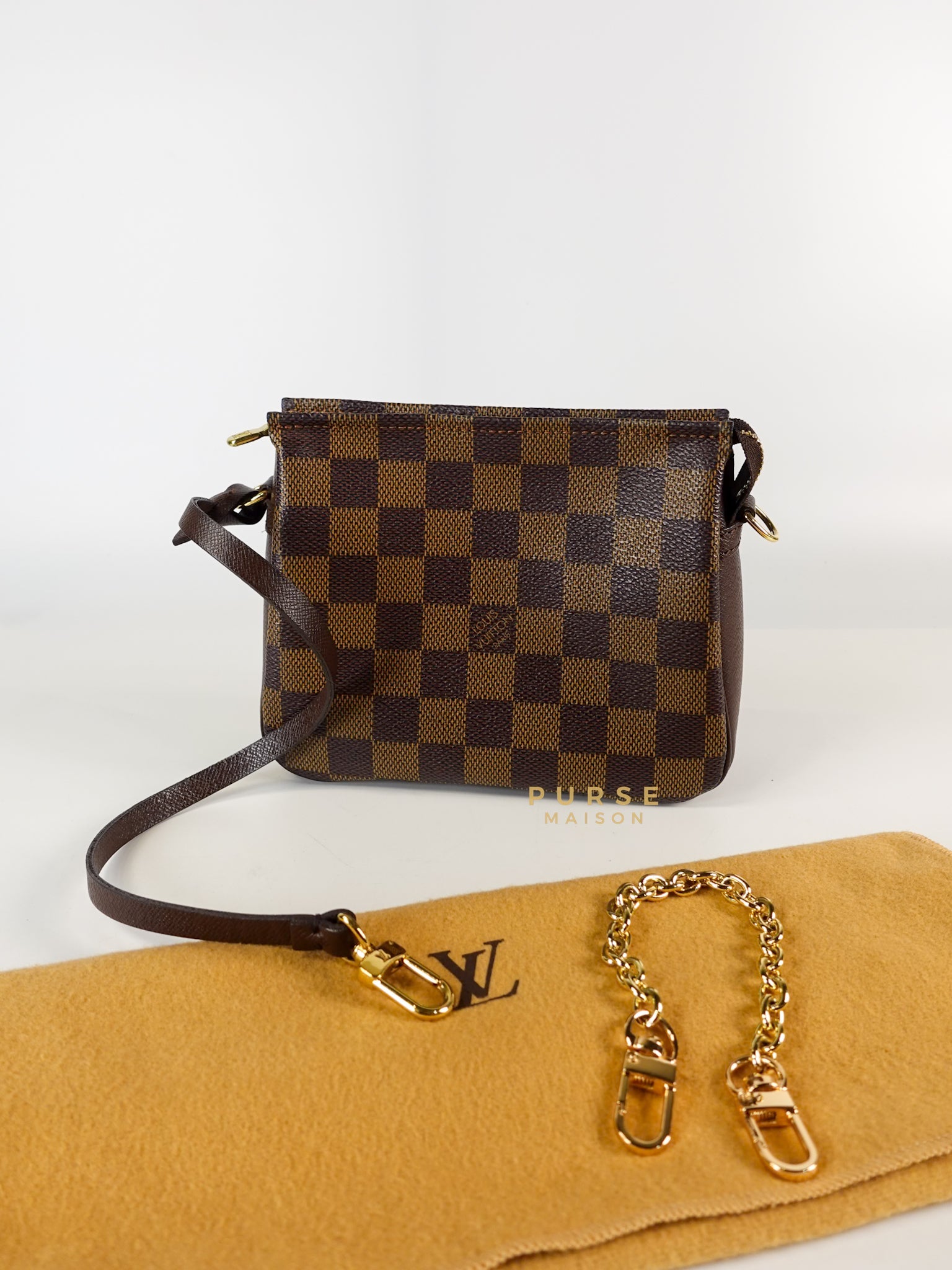 Trousse Makeup Pouch Bag in Damier Ebene (Date code: SP0042) | Purse Maison Luxury Bags Shop