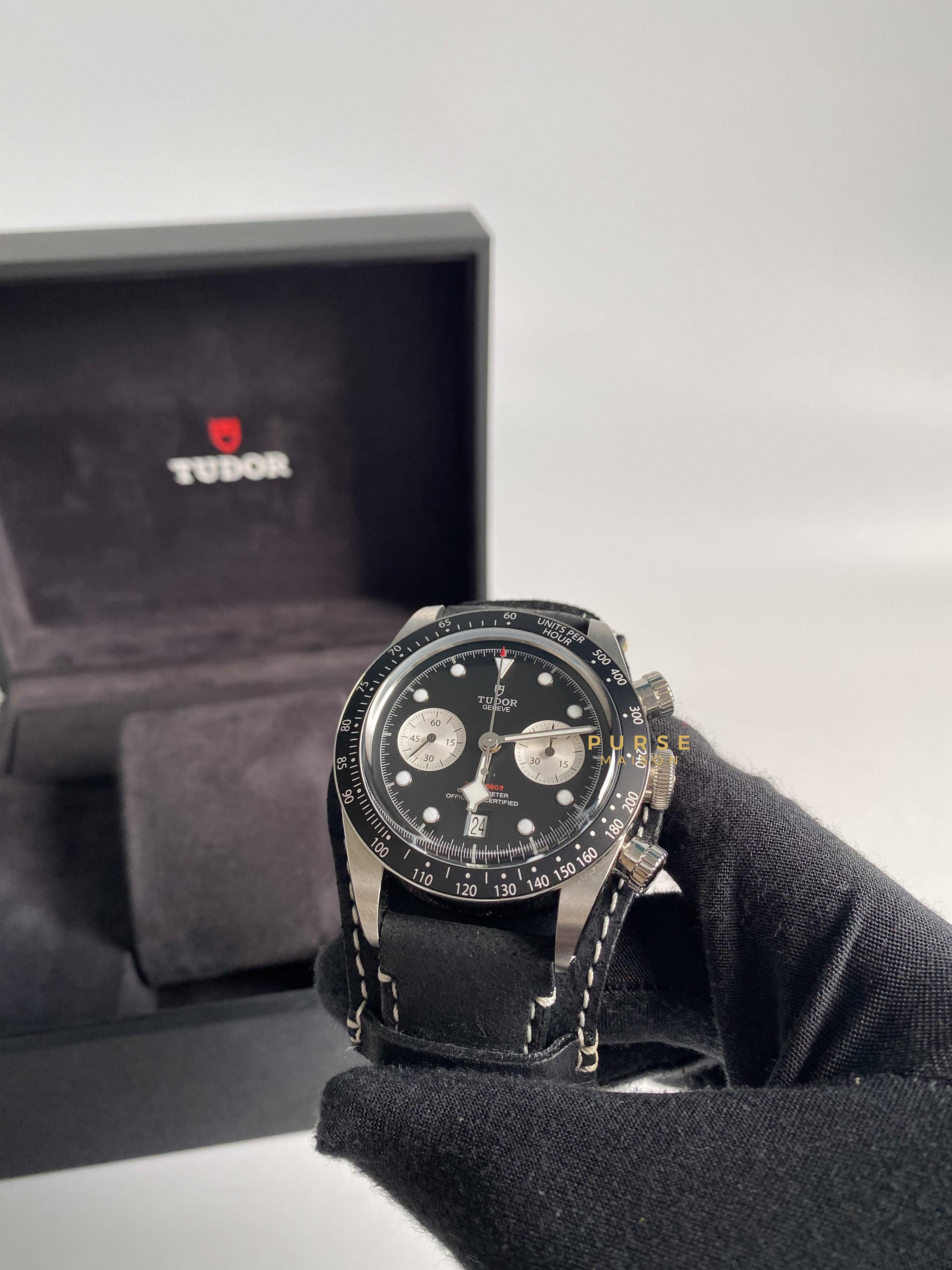 Tudor Black Bay Chrono Leather Strap Men's Watch | Purse Maison Luxury Bags Shop