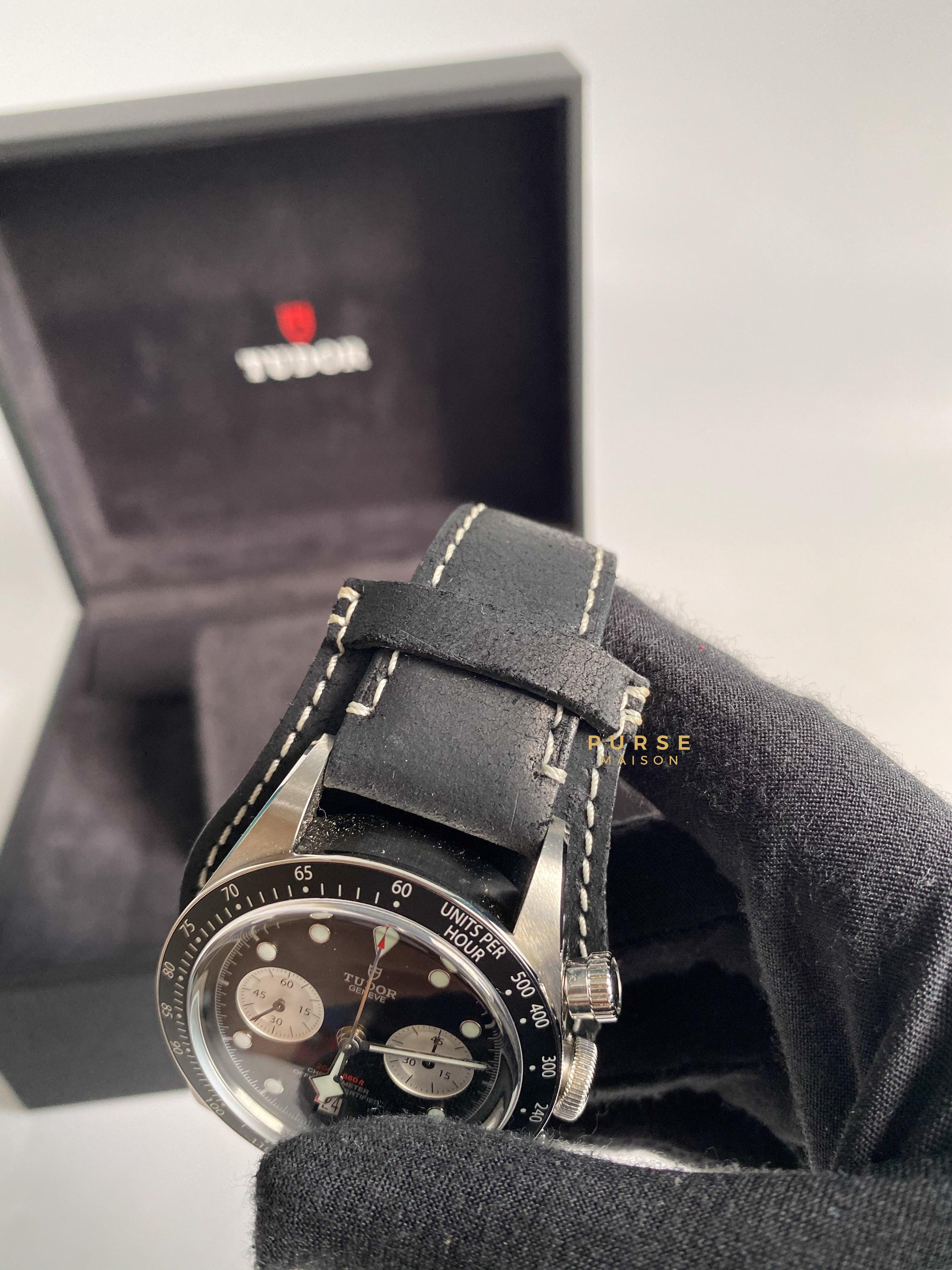 Tudor Black Bay Chrono Leather Strap Men's Watch | Purse Maison Luxury Bags Shop