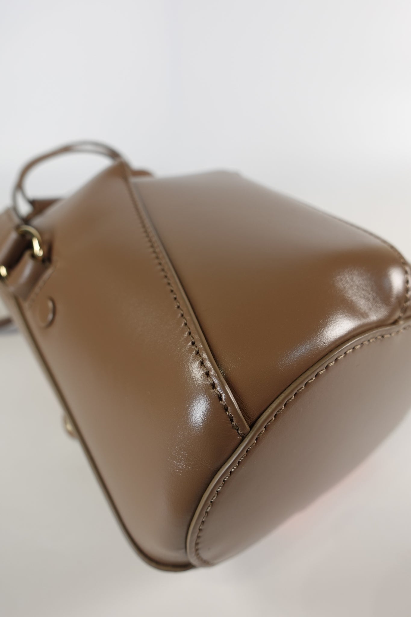 Tulip Small Brown Leather Bucket Bag | Purse Maison Luxury Bags Shop