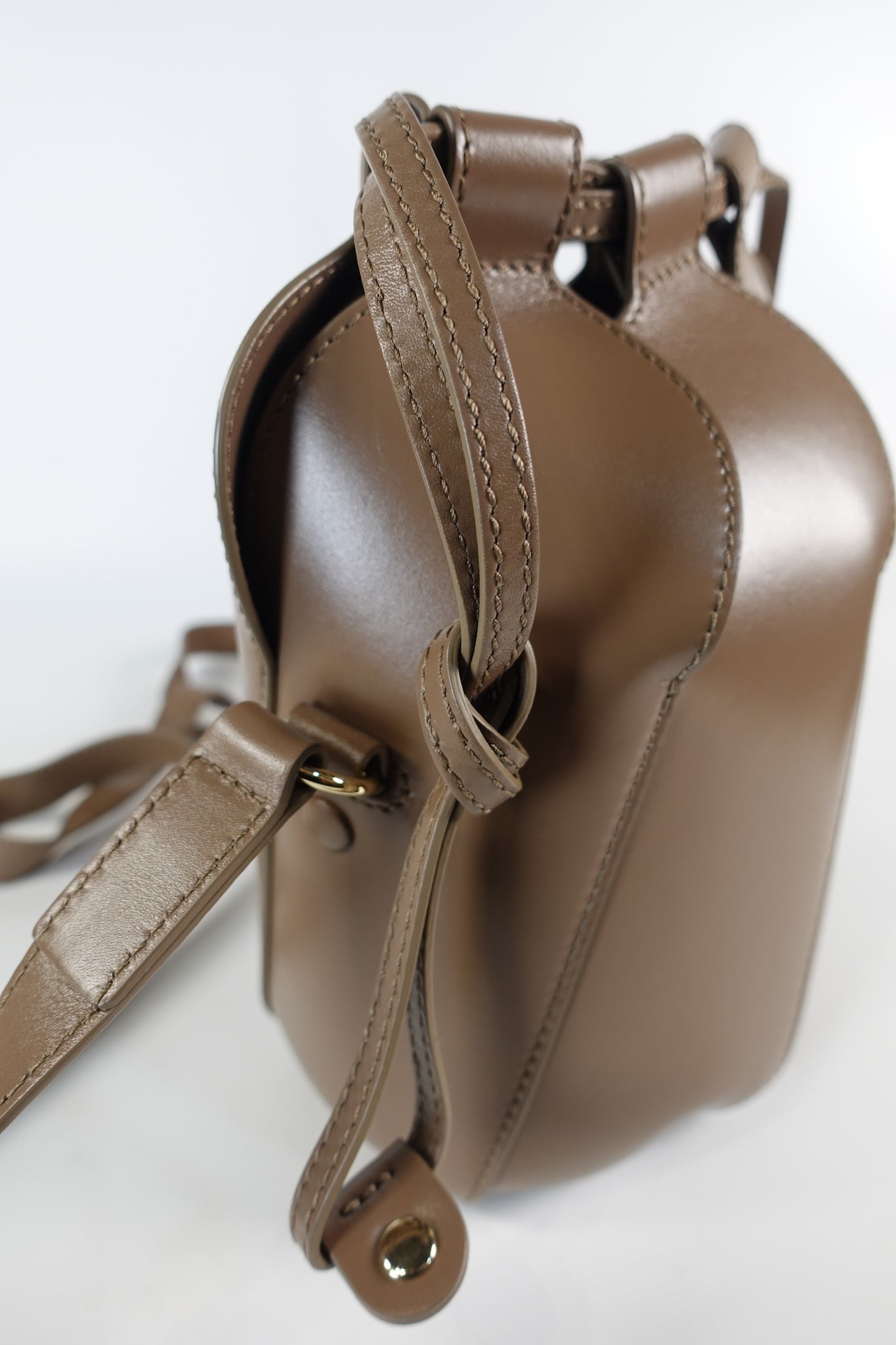 Tulip Small Brown Leather Bucket Bag | Purse Maison Luxury Bags Shop