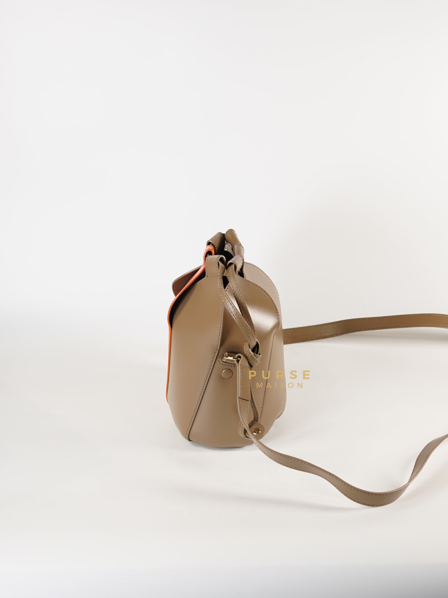 Tulip Small Brown Leather Bucket Bag | Purse Maison Luxury Bags Shop