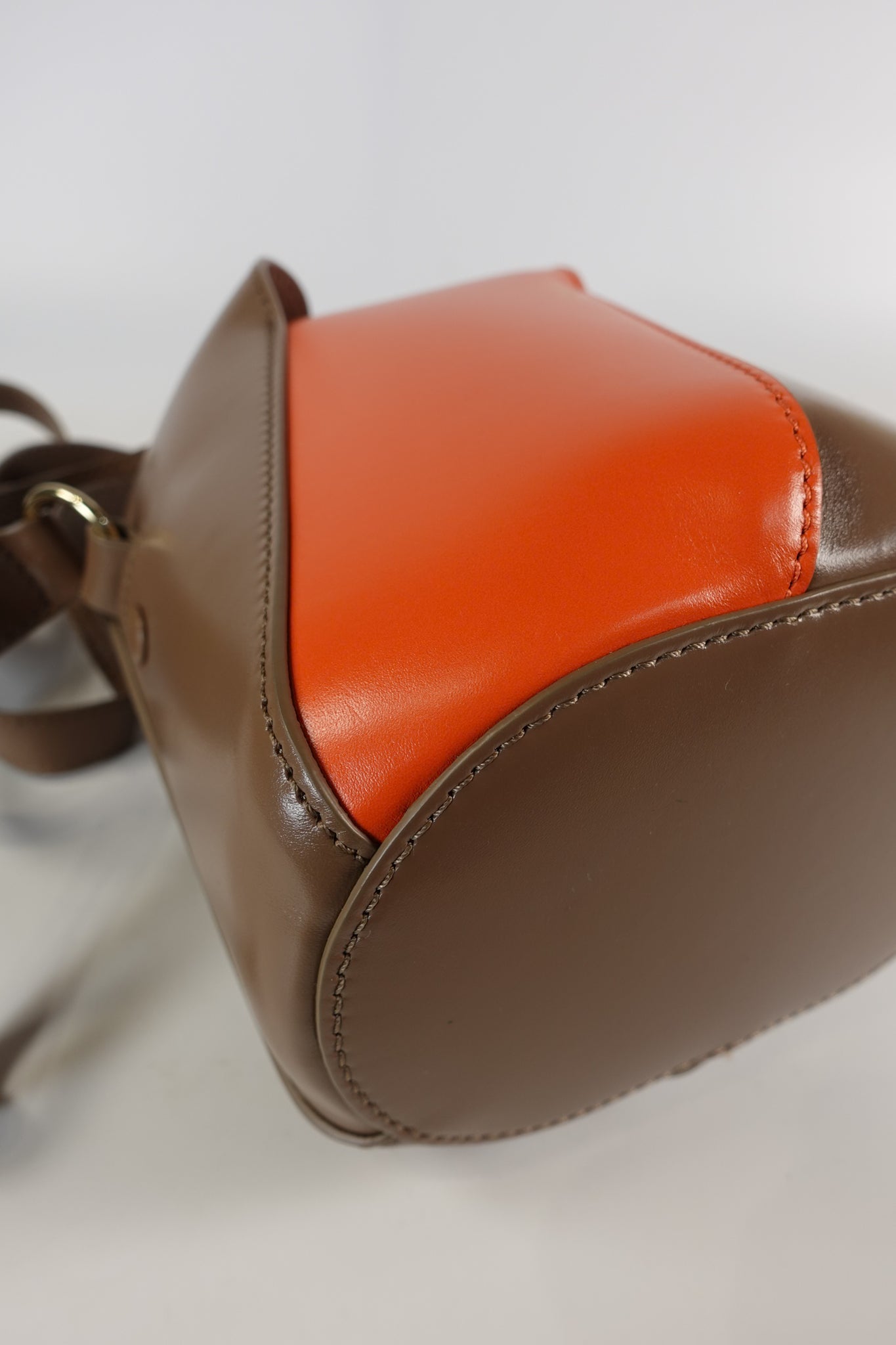 Tulip Small Brown Leather Bucket Bag | Purse Maison Luxury Bags Shop