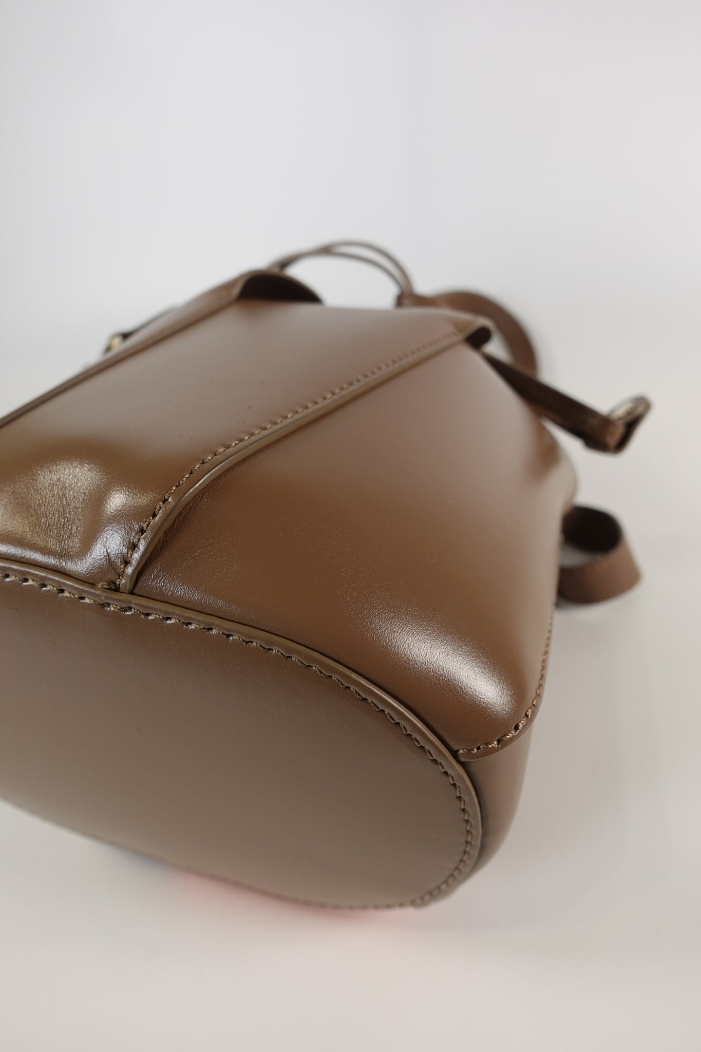 Tulip Small Brown Leather Bucket Bag | Purse Maison Luxury Bags Shop