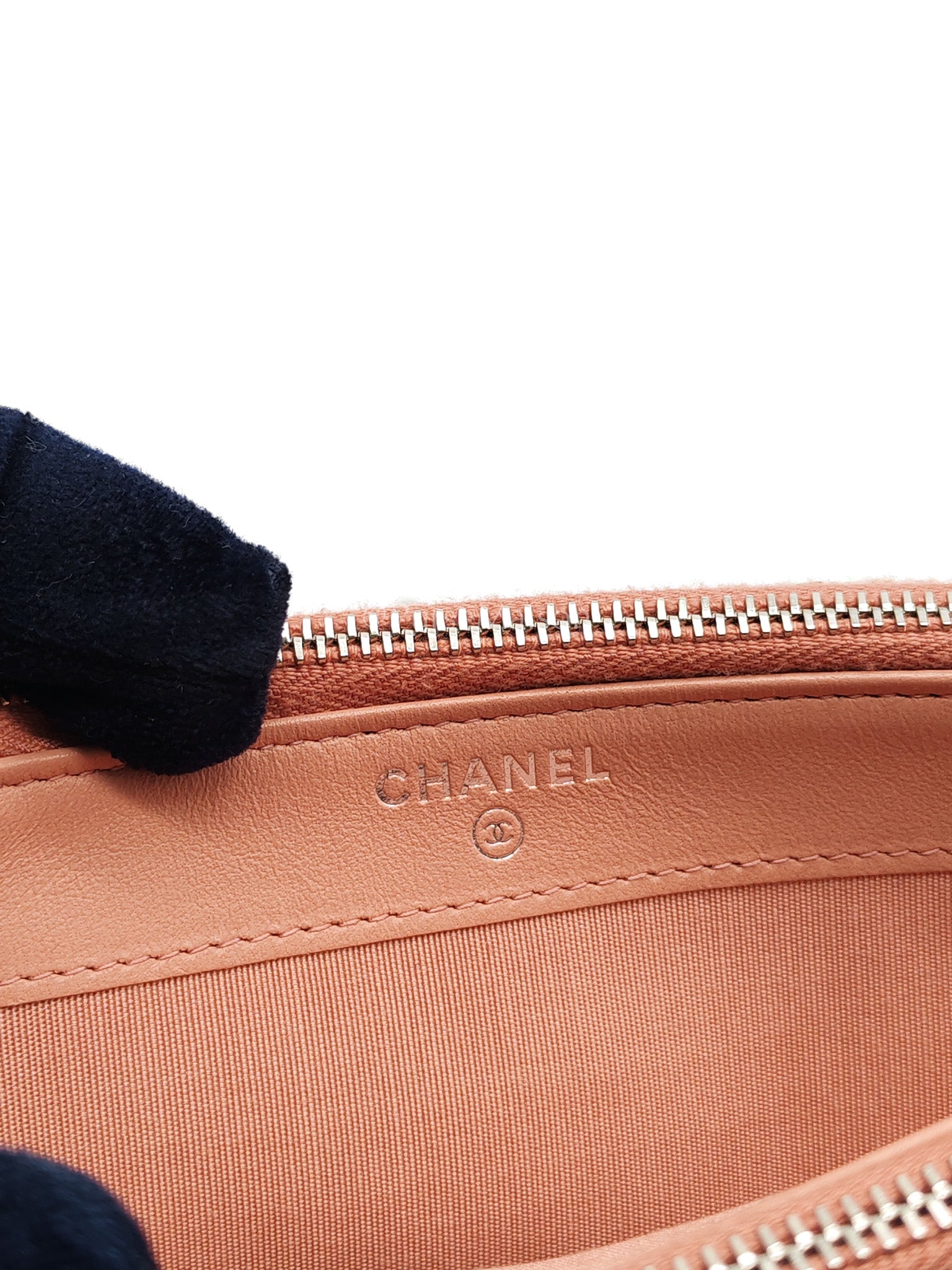 Tweed Deauville Double Zip Clutch Wallet on Chain in Pink Woven Canvas & Silver Hardware Series 25 | Purse Maison Luxury Bags Shop