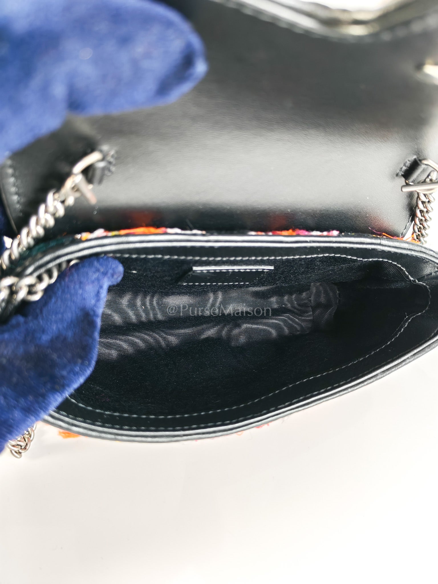 Tweed Multicolor Marmont Super Mini Chain Bag | Purse Maison Luxury Bags Shop