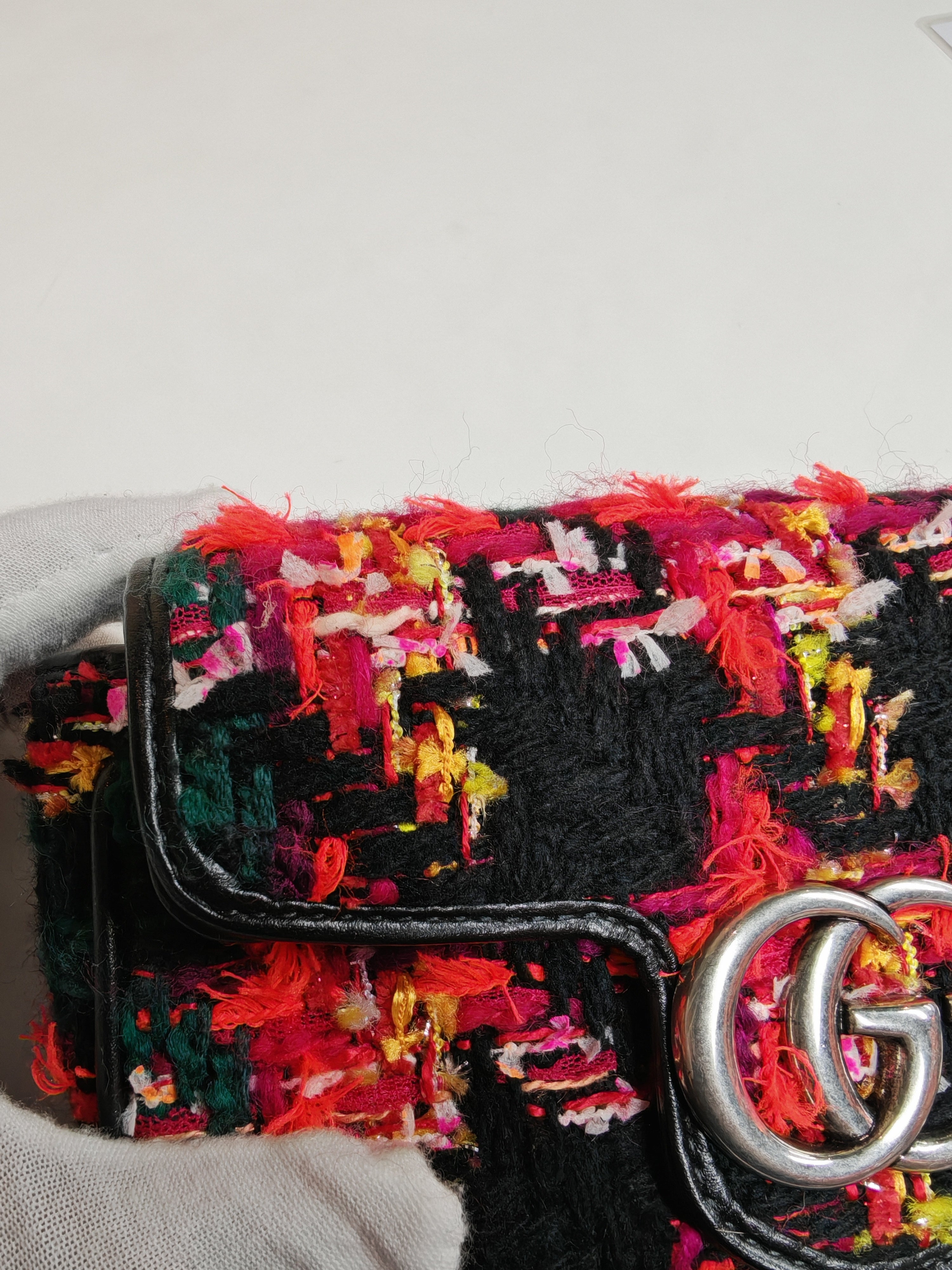 Tweed Multicolor Marmont Super Mini Chain Bag | Purse Maison Luxury Bags Shop