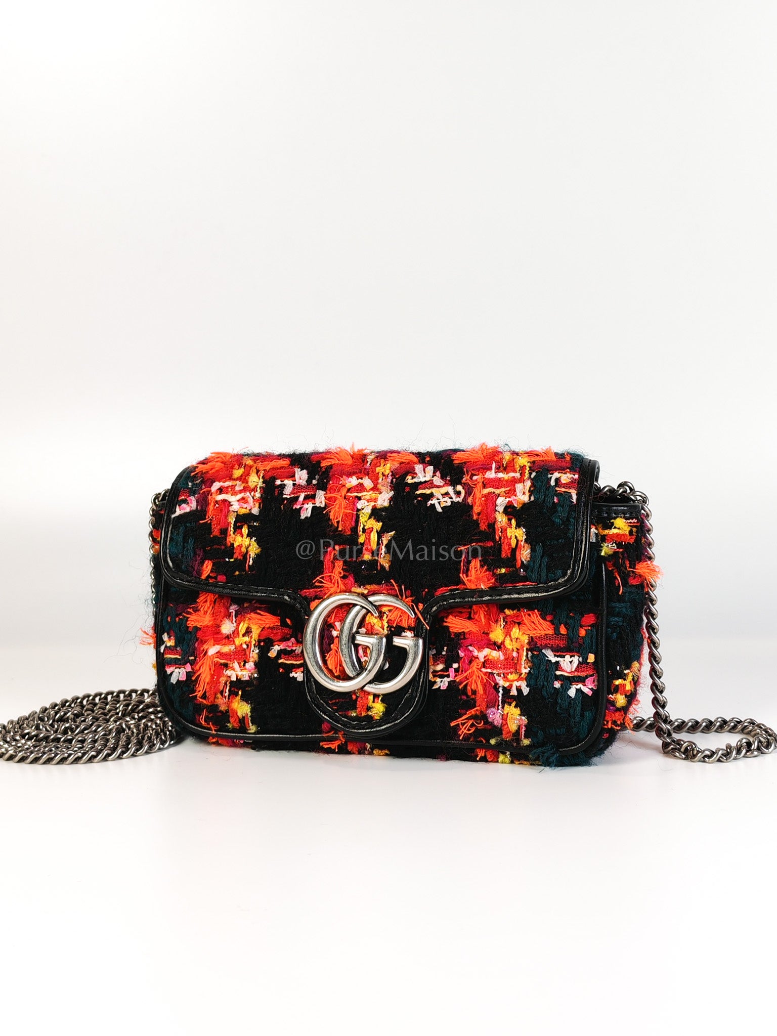 Tweed Multicolor Marmont Super Mini Chain Bag | Purse Maison Luxury Bags Shop