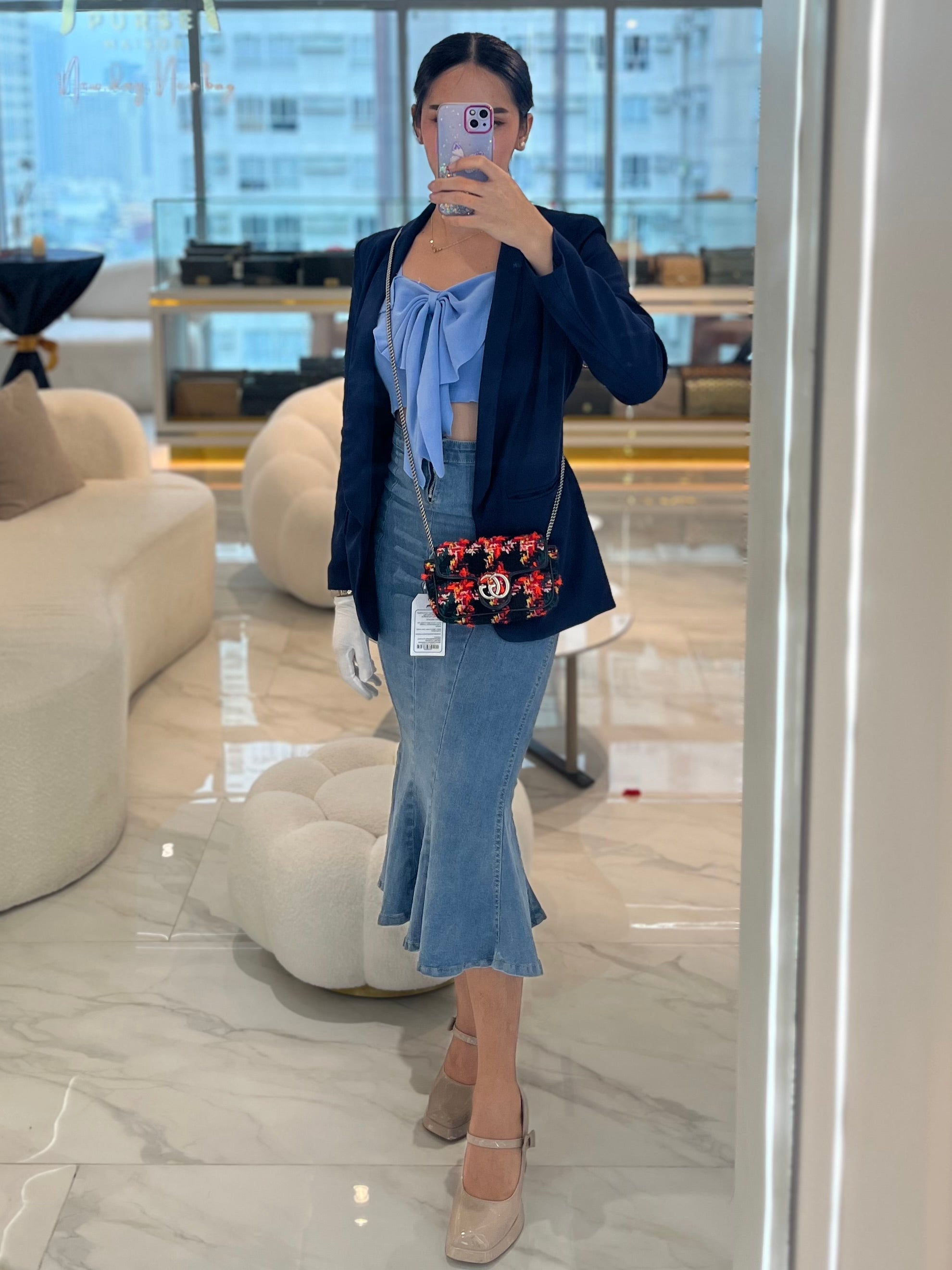 Tweed Multicolor Marmont Super Mini Chain Bag | Purse Maison Luxury Bags Shop