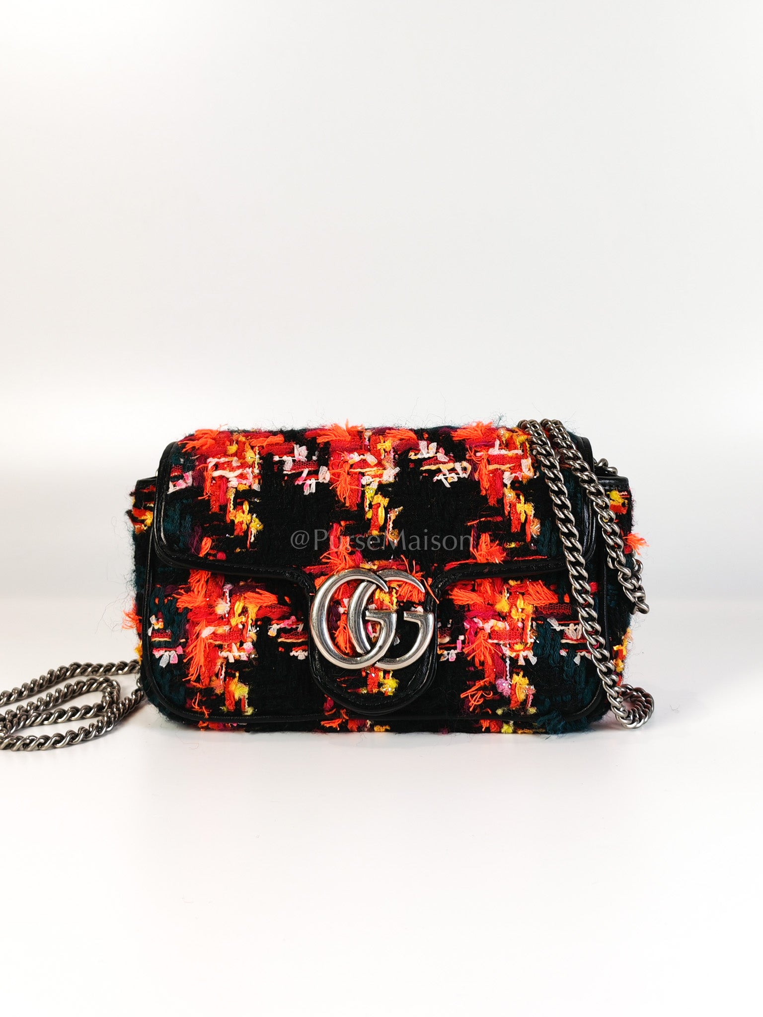 Tweed Multicolor Marmont Super Mini Chain Bag | Purse Maison Luxury Bags Shop