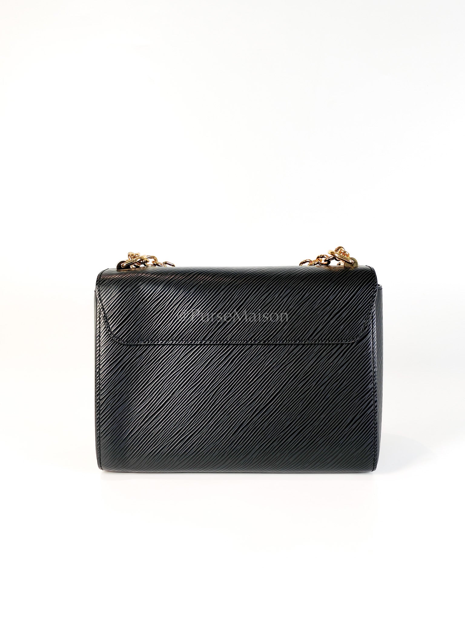 Twist Lock MM in Black Epi Leather Gold Hardware (Microchip) | Purse Maison Luxury Bags Shop