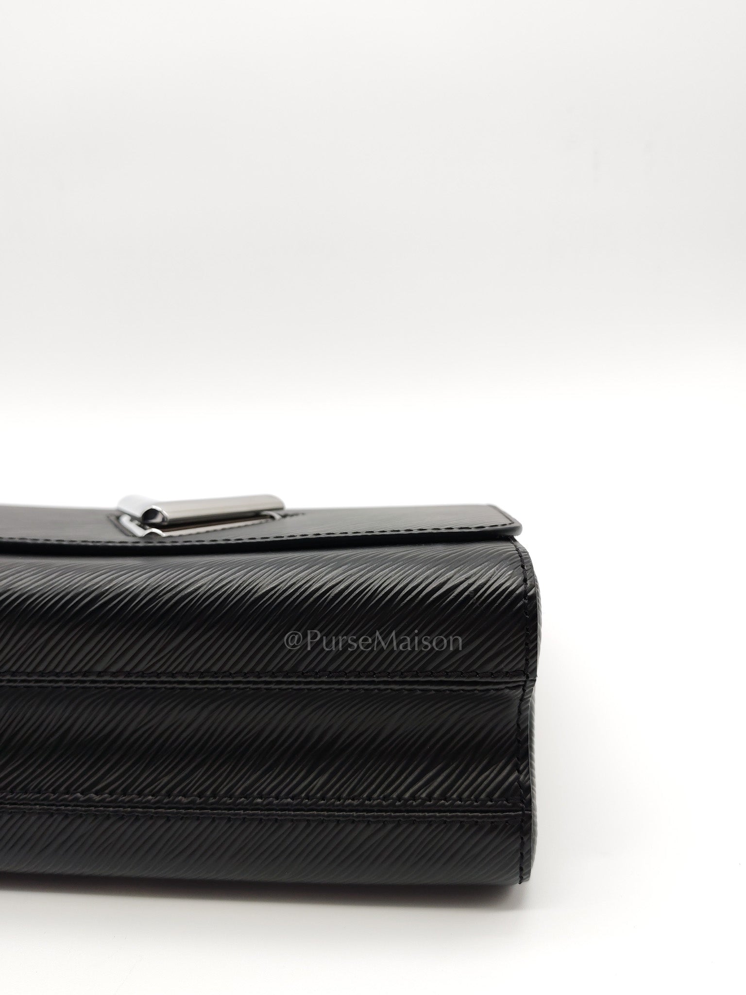 Twist MM Black Epi Leather in Silver Hardware (Microchip) | Purse Maison Luxury Bags Shop