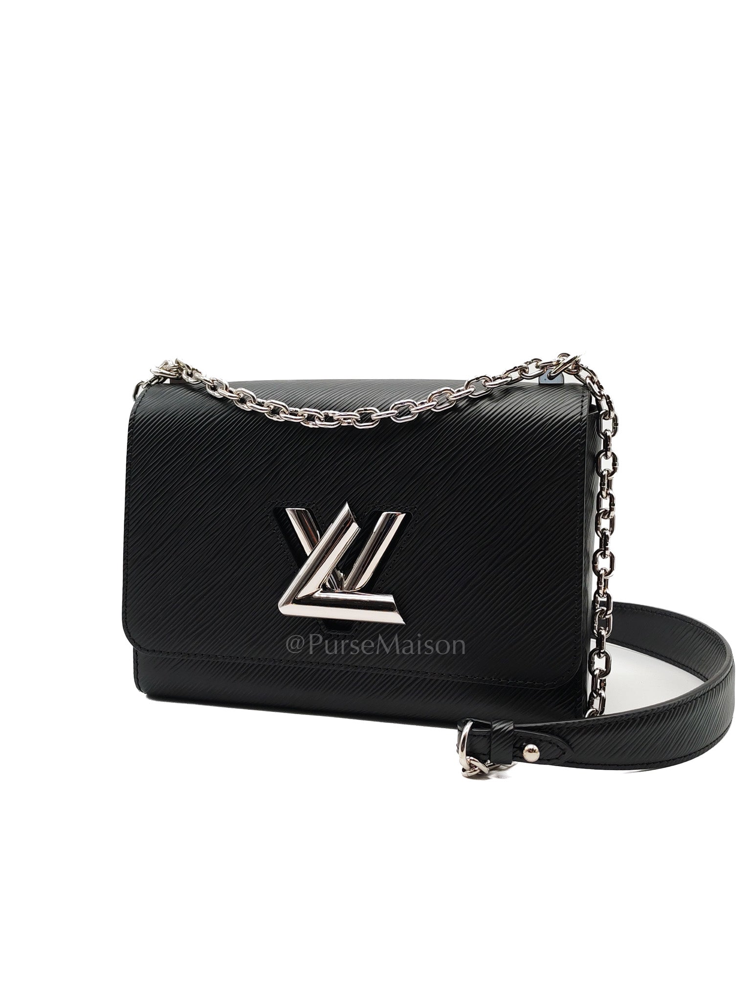 Twist MM Black Epi Leather in Silver Hardware (Microchip) | Purse Maison Luxury Bags Shop