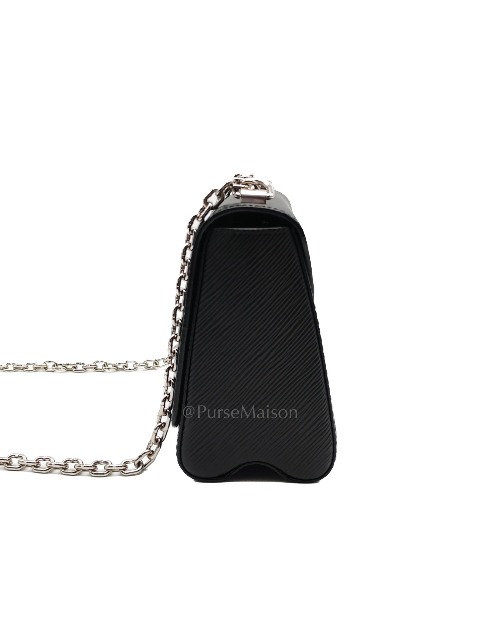 Twist MM Black Epi Leather in Silver Hardware (Microchip) | Purse Maison Luxury Bags Shop