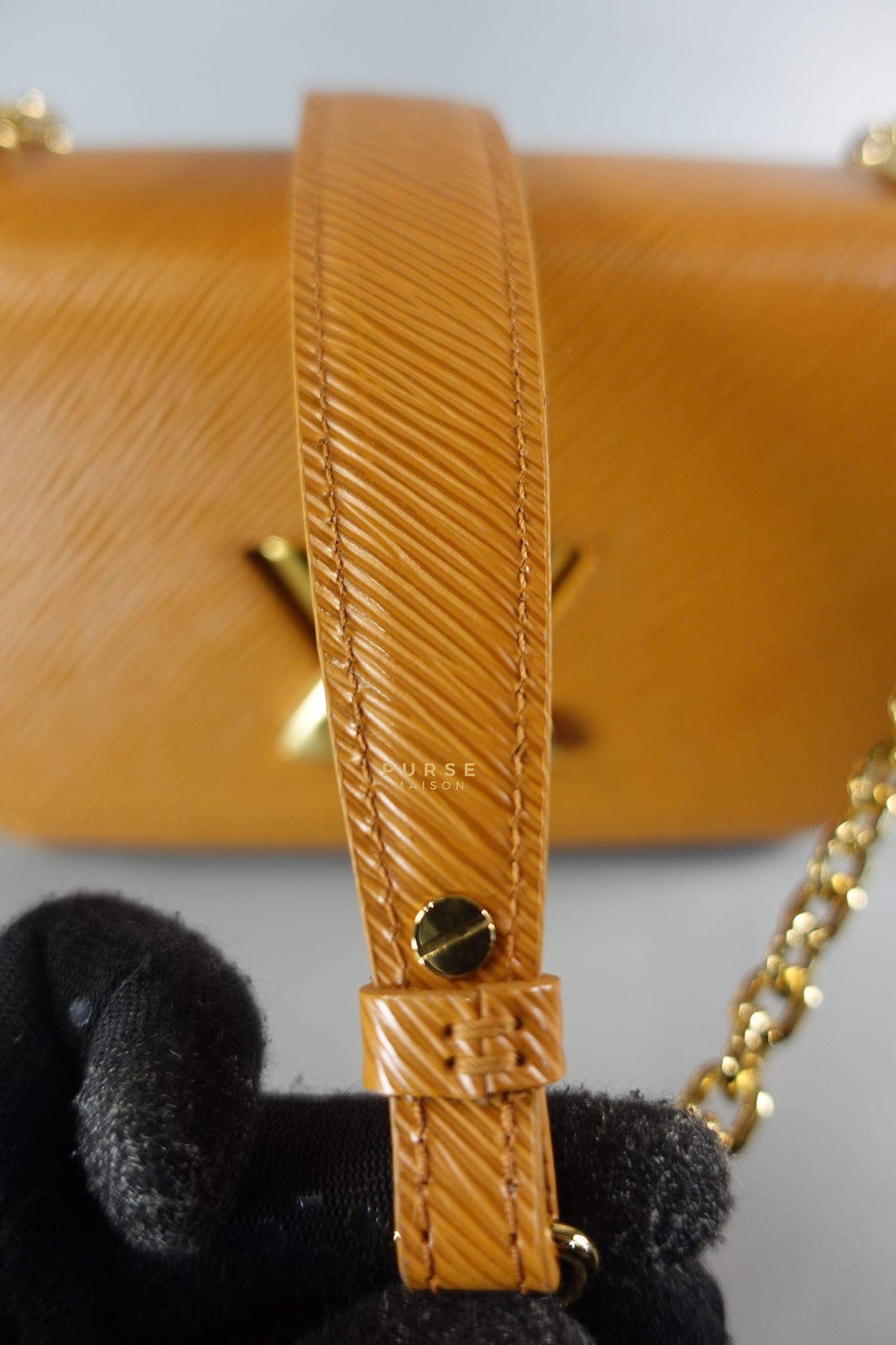 Twist MM in Caramel Epi Leather & Gold Hardware (Microchip) | Purse Maison Luxury Bags Shop