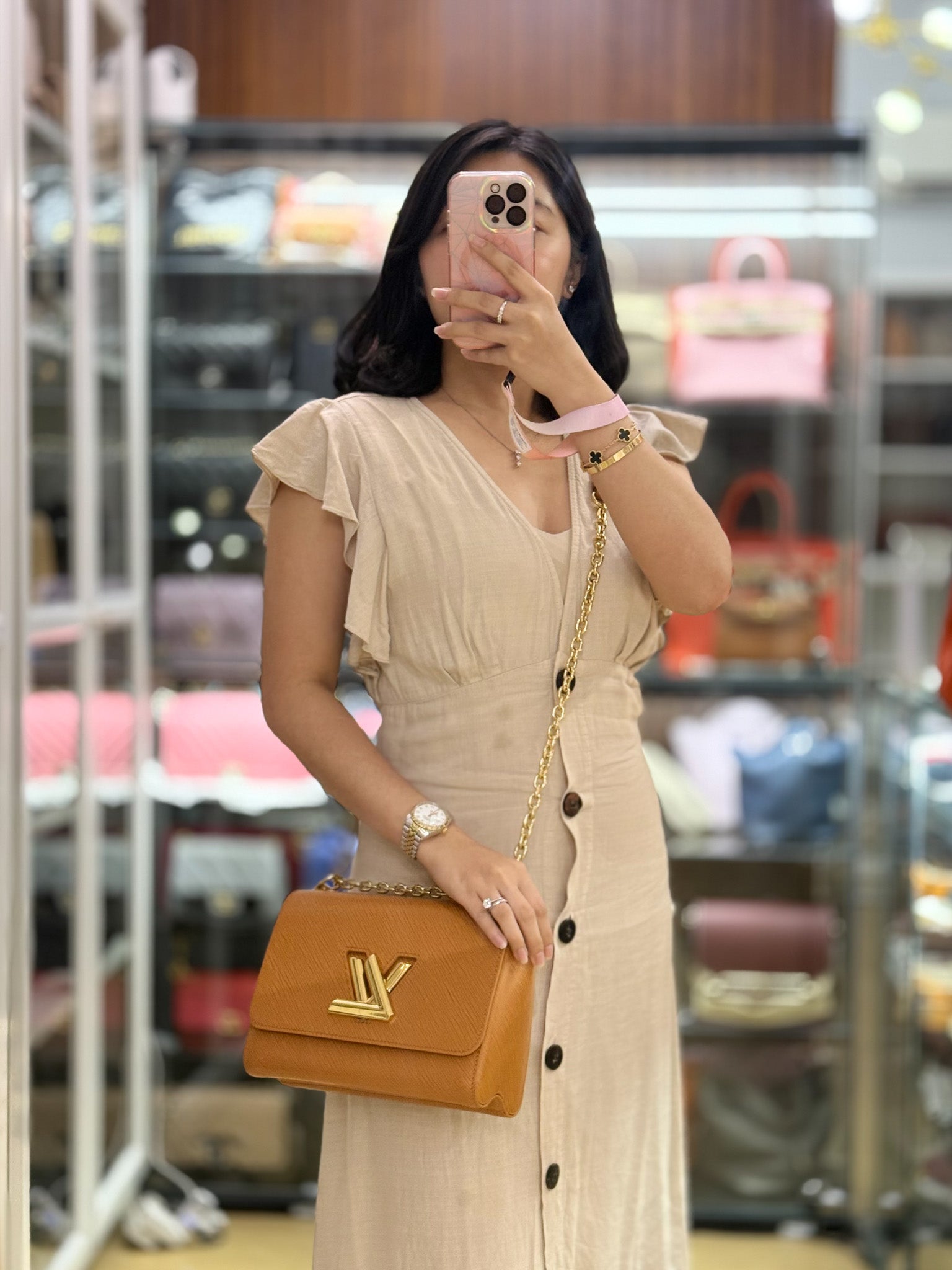 Twist MM in Caramel Epi Leather & Gold Hardware (Microchip) | Purse Maison Luxury Bags Shop