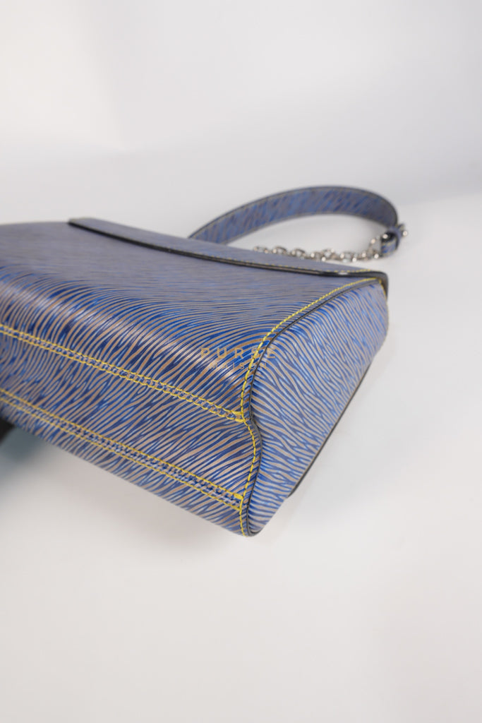 Twist MM Shoulder Bag in Blue Epi Leather & Silver Hardware | Purse Maison Luxury Bags Shop