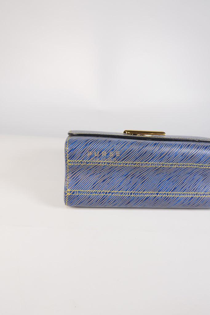 Twist MM Shoulder Bag in Blue Epi Leather & Silver Hardware | Purse Maison Luxury Bags Shop