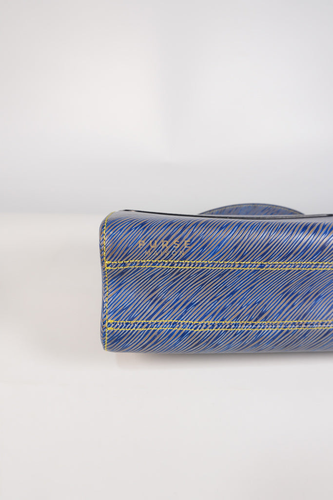Twist MM Shoulder Bag in Blue Epi Leather & Silver Hardware | Purse Maison Luxury Bags Shop