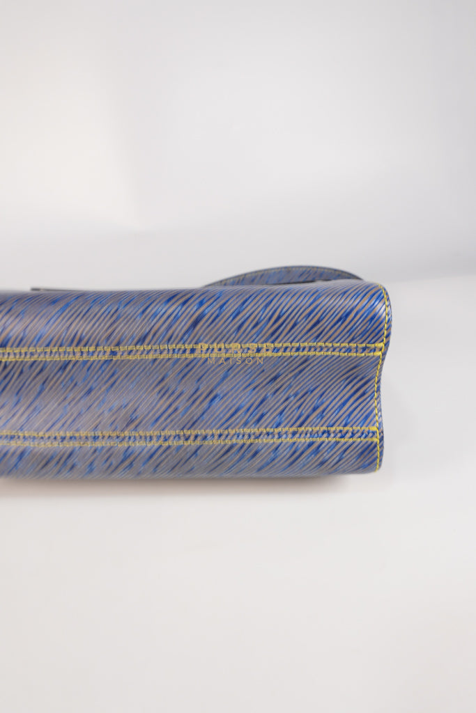 Twist MM Shoulder Bag in Blue Epi Leather & Silver Hardware | Purse Maison Luxury Bags Shop