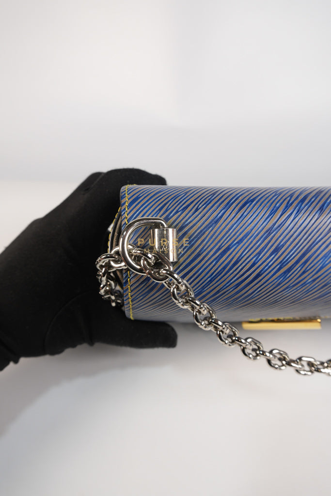 Twist MM Shoulder Bag in Blue Epi Leather & Silver Hardware | Purse Maison Luxury Bags Shop