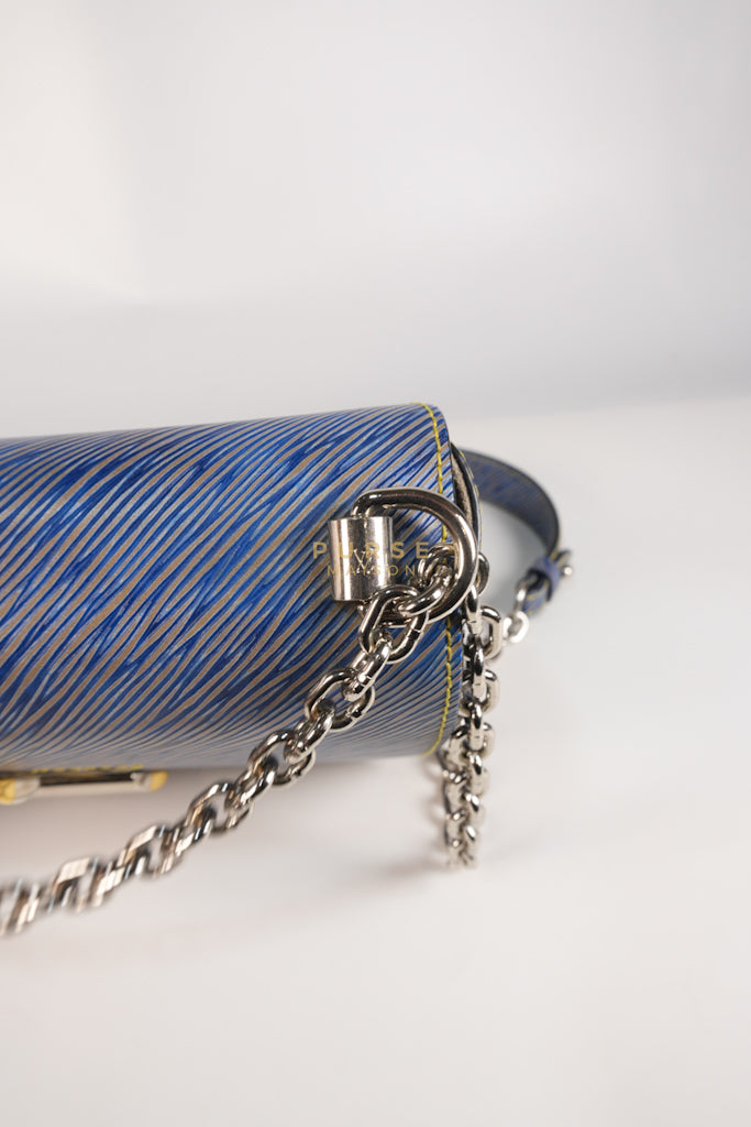 Twist MM Shoulder Bag in Blue Epi Leather & Silver Hardware | Purse Maison Luxury Bags Shop